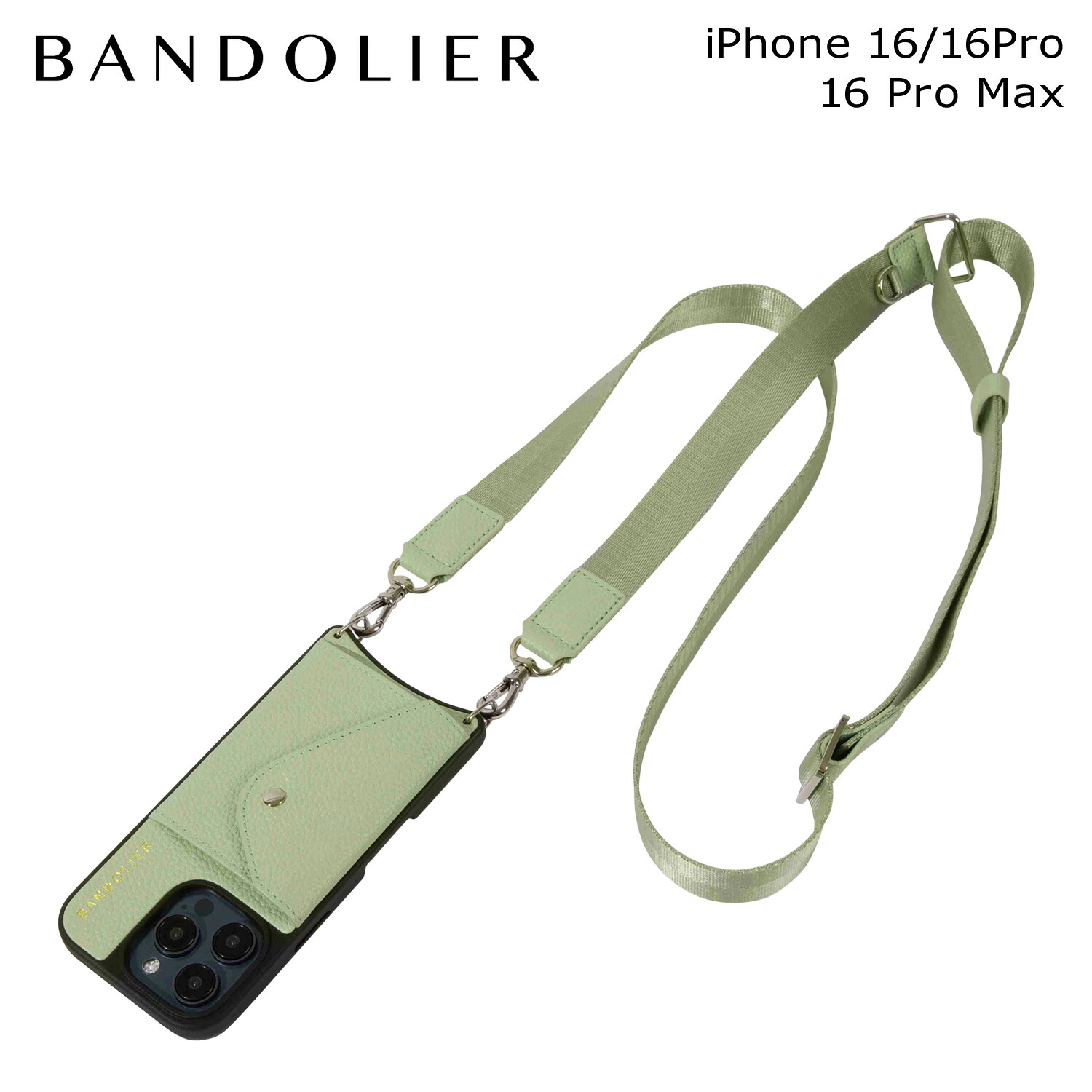 BANDOLIER バンドリヤー iphone16 16pro 16proMax スマホケース スマホショルダー 携帯 アイフォン メンズ レディース BOBBY SIDE SLOT PASTEL GREEN グリーン 14BOB 母の日