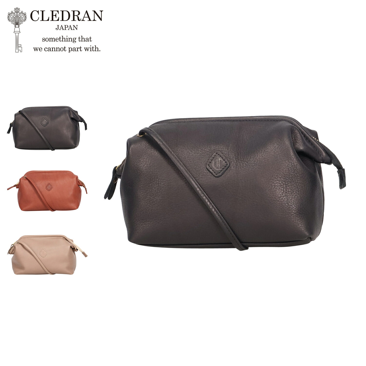 【クーポン対象外】 CLEDRAN クレドラン バッグ ショルダーバッグ レディース 本革 牛革 日本製 斜めがけ 軽量 コンパクト TANTE PURSE SHOULDER ブラック ブラウン ベージュ 黒 CL3542 母の日