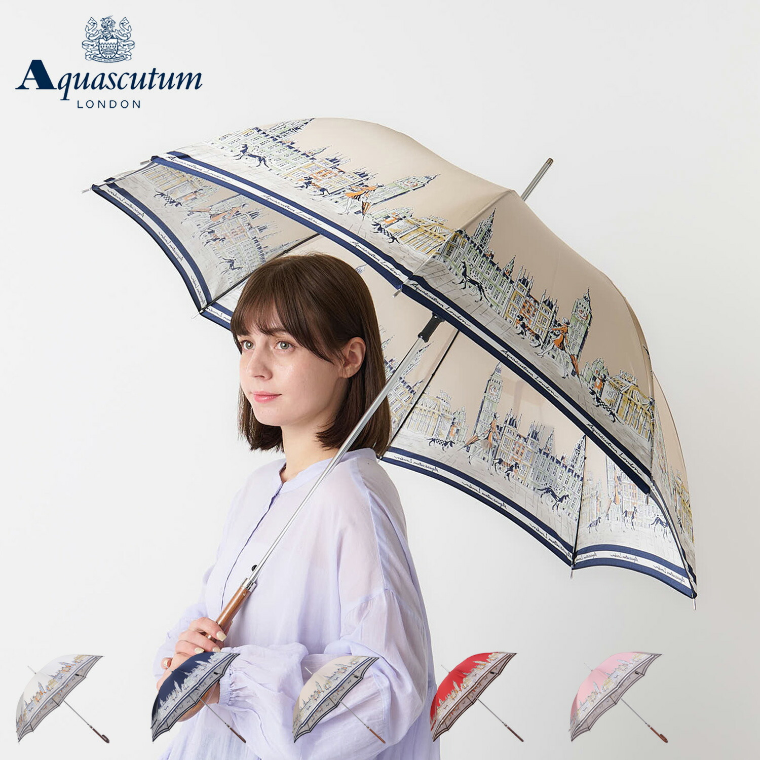 楽天市場】Aquascutum（アクアスキュータム）ロンドンガール柄 雨傘