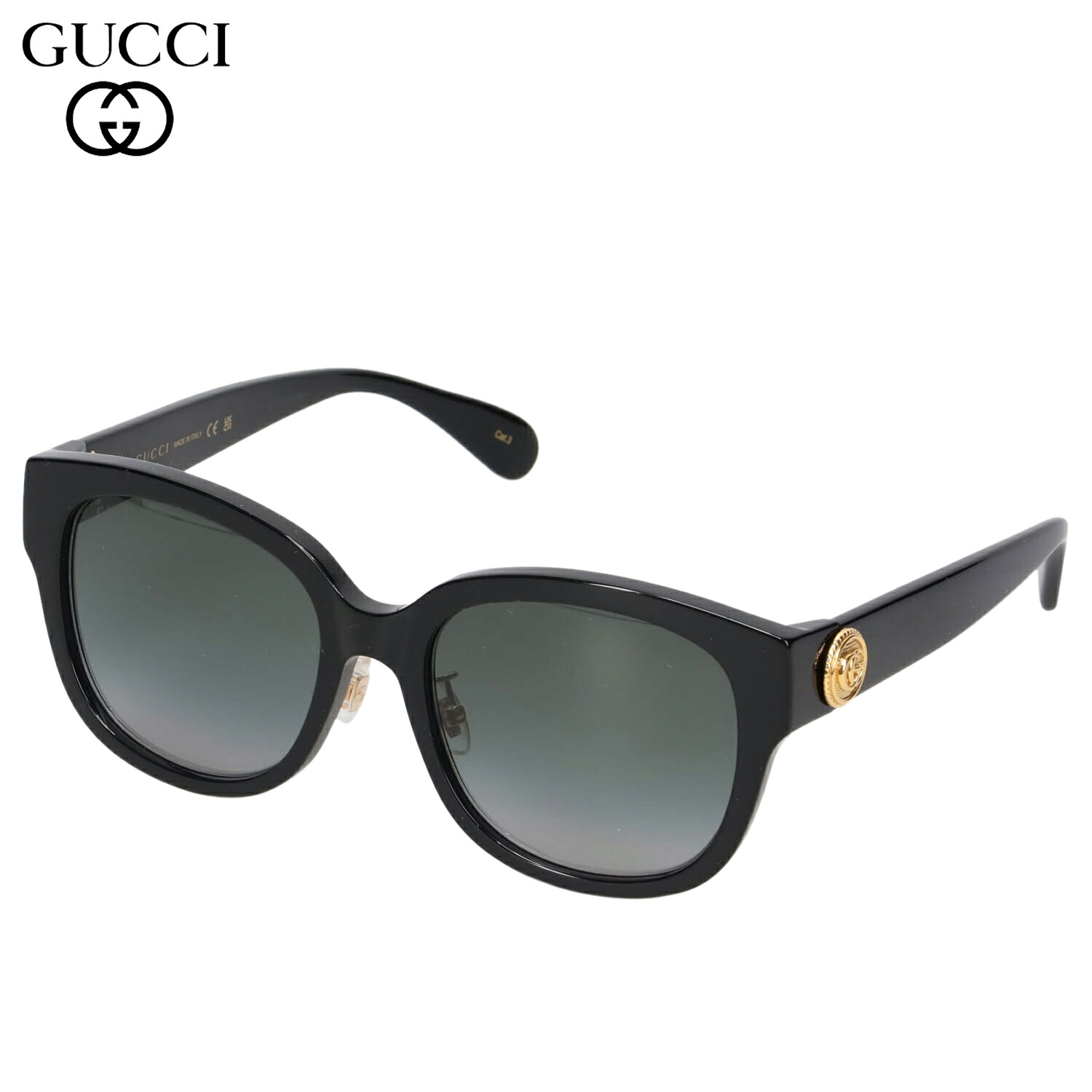 【最大1000円OFFクーポン発行中 7/27 10:59まで！】 グッチ GUCCI サングラス メンズ レディース アジアンフィット UVカット 紫外線対策 SUNGLASSES ブラック 黒 GG1409SK｜スニークオンラインショップ
