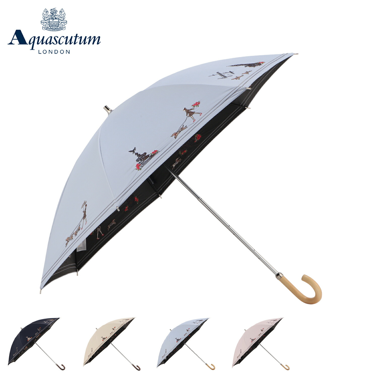 【最大1000円OFFクーポン発行中 8/3 10:59まで！】 アクアスキュータム AQUASCUTUM 長傘 日傘 雨傘 晴雨兼用傘 レディース 50cm 遮光 遮熱 UVカット サマーシールド 紫外線対策 ネイビー ベージュ ブルー ピンク 1AQ23063｜スニークオンラインショップ