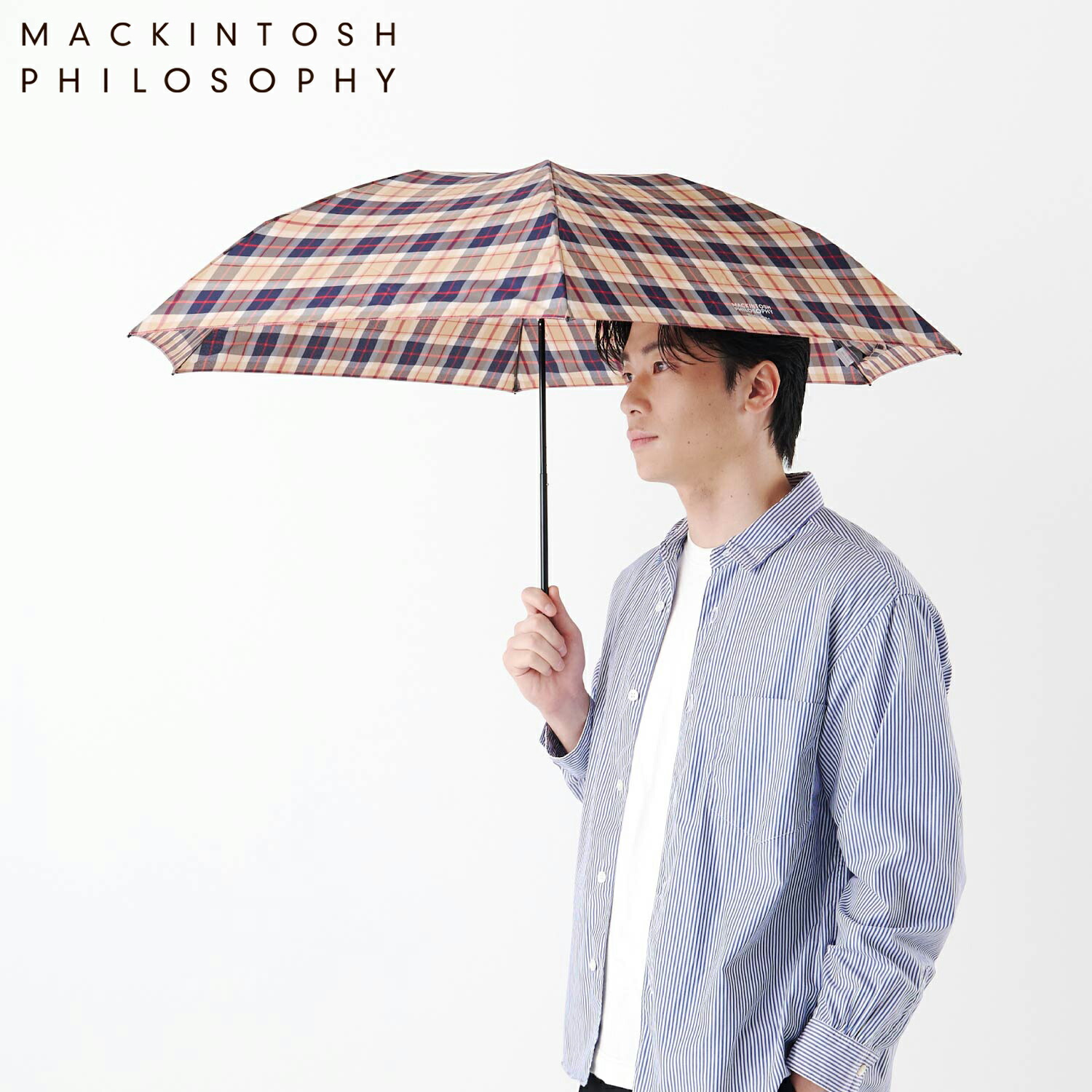 【最大1000円OFFクーポン発行中 4/12 23:59まで！】 マッキントッシュ フィロソフィー MACKINTOSH PHILOSOPHY 折りたたみ傘 雨傘 レディース メンズ 55cm 軽量 コンパクト ベージュ 21-431-10968-02 母の日