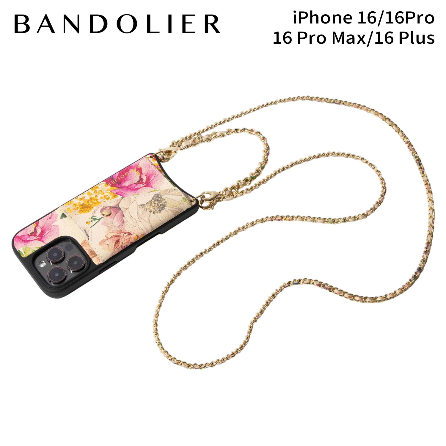 【最大1000円OFFクーポン発行中 7/27 10:59まで!】 BANDOLIER バンドリヤー スマホショルダー スマホケース iphone16 16pro 16proMax アイフォン リリー セット セシ アイボリー メンズ レディース LILY SET CECI FLORAL IVORY アイボリー 14LIL|スニークオンラインショップ