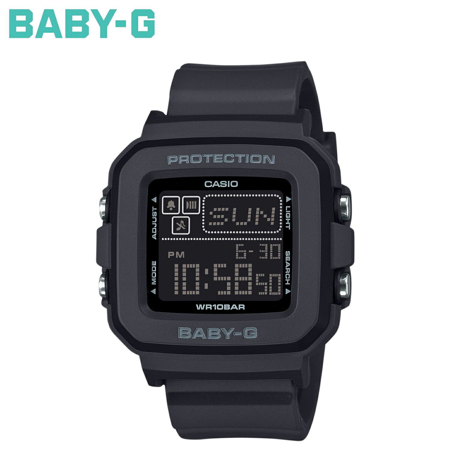 ベビージー 腕時計 ソーラー カシオ レディース 黒 デジタル Baby-G - 【電波ソーラー】CASIO Baby-G レディース 腕時計の