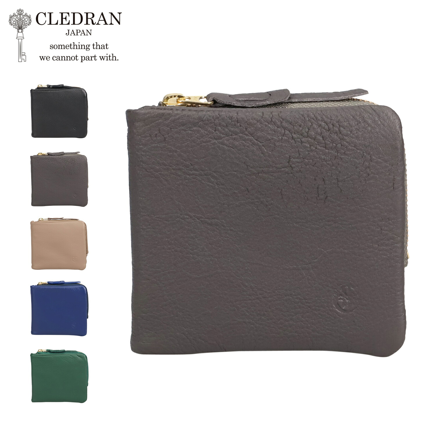 CLEDRAN クレドラン 財布 二つ折り財布 メンズ レディース 本革 軽量 コンパクト HALLE WALLET ブラック グレー ベージュ ブルー グリーン 黒 CL-3844