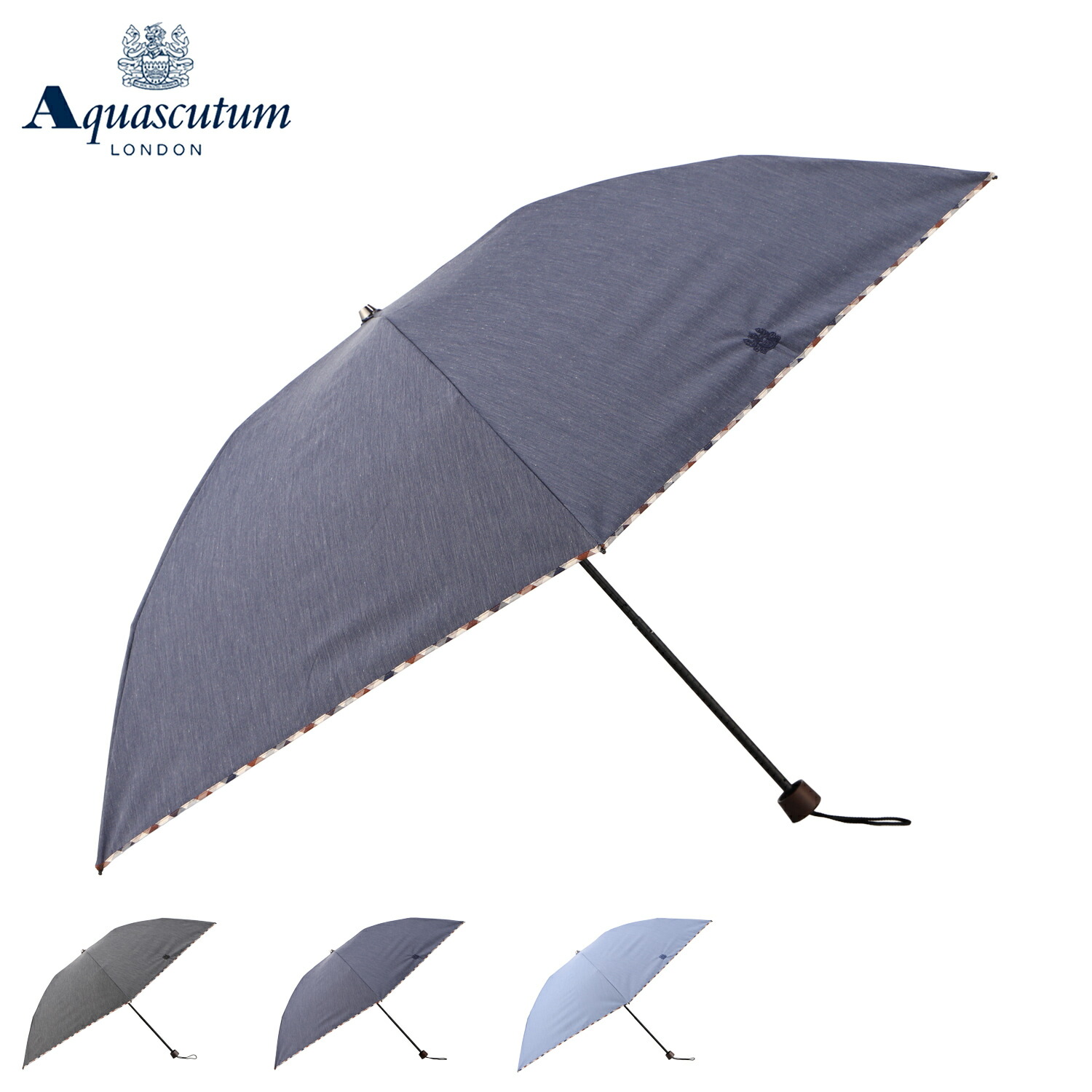 Aquascutum ダークデニム 折りたたみ日傘 Aquascutum 日傘 折りたたみ傘 アクアスキュータム メンズ 傘