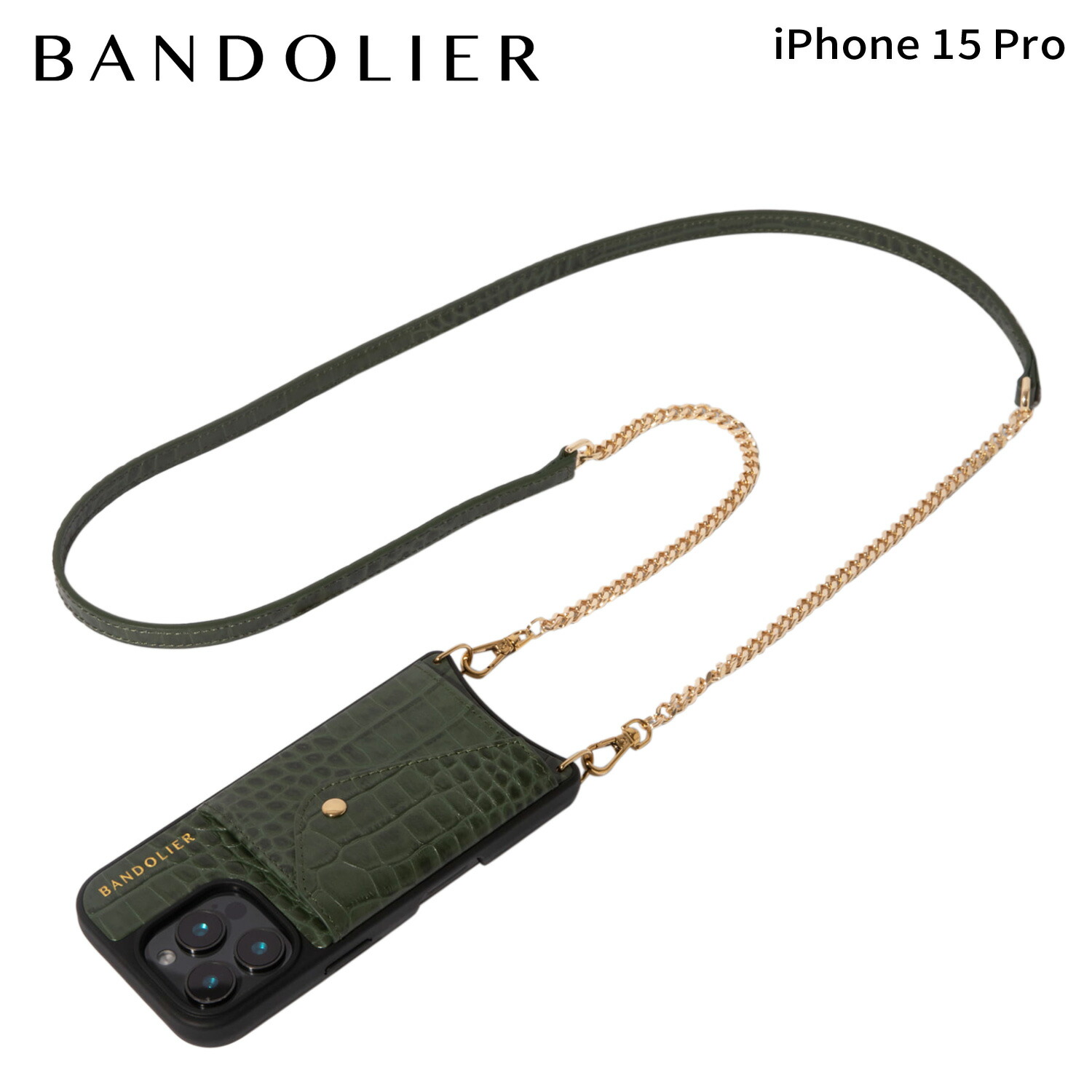 BANDOLIER バンドリヤー スマホショルダー スマホケース iPhone15 Pro アイフォン ヴィヴィアン サイド スロット ダーク グリーン メンズ レディース VIVIAN SIDE SLOT DARK GREEN グリーン 14WLO 母の日
