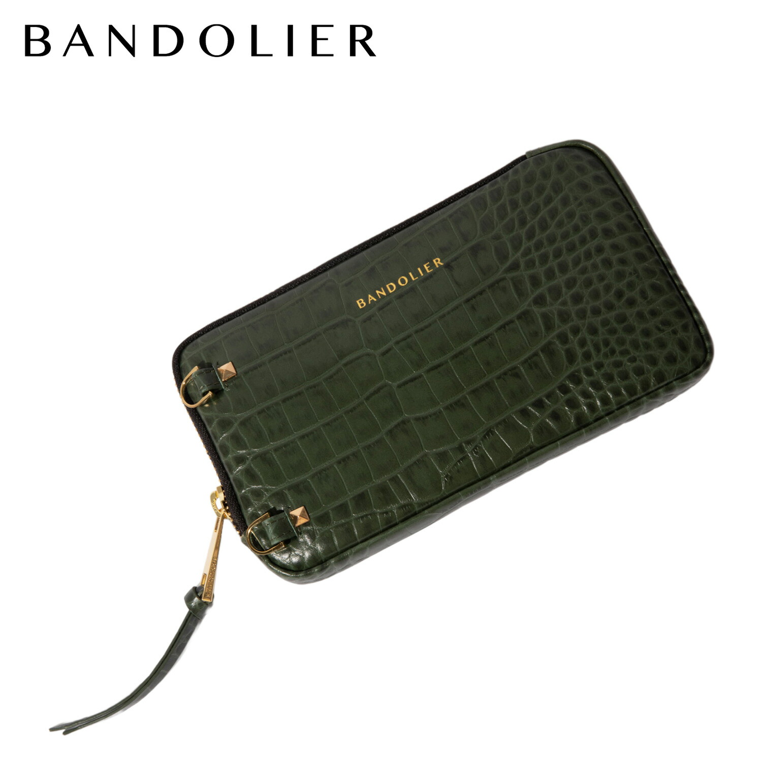 BANDOLIER バンドリヤー ポーチ 小物入れ スマホ スマートフォン 小さめ 財布 代わり エキスパンデッド ポーチ クロック ダーク グリーン メンズ レディース EXPANDED POUCH CROC DARK GREEN グリーン 21GRA 母の日
