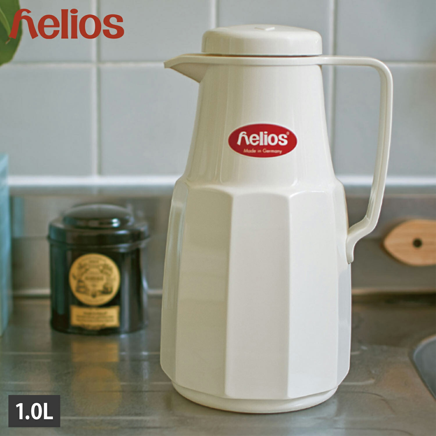 楽天市場】helios ベーシック 1L 新ロゴ仕様 （ガラス魔法瓶 卓上