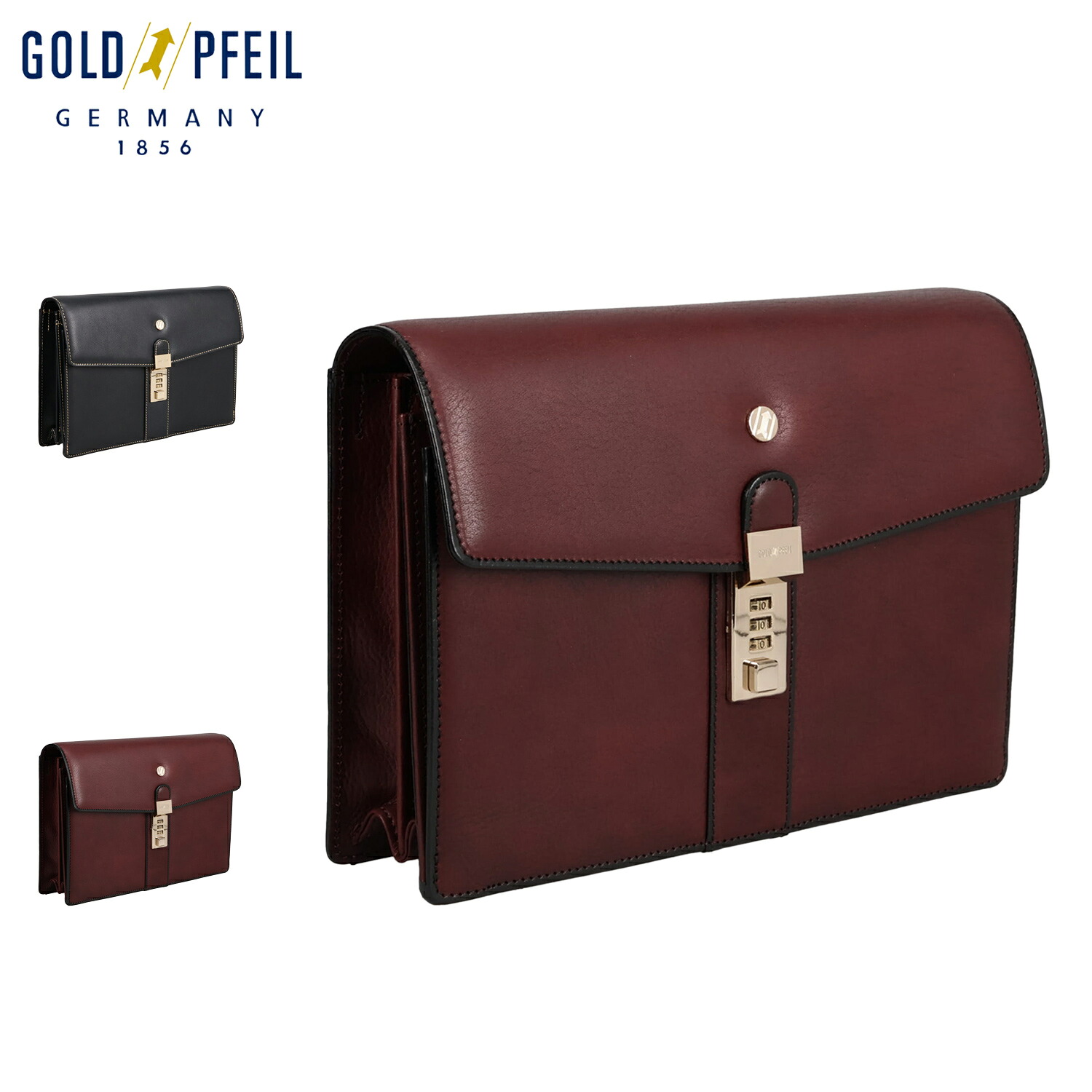 【最大1000円OFFクーポン発行中 4/12 23:59まで！】 ゴールドファイル GOLD PFEIL バッグ クラッチバッグ セカンドバッグ オックスフォード メンズ 本革 結婚式 ブラック ワインレッド 黒 901205