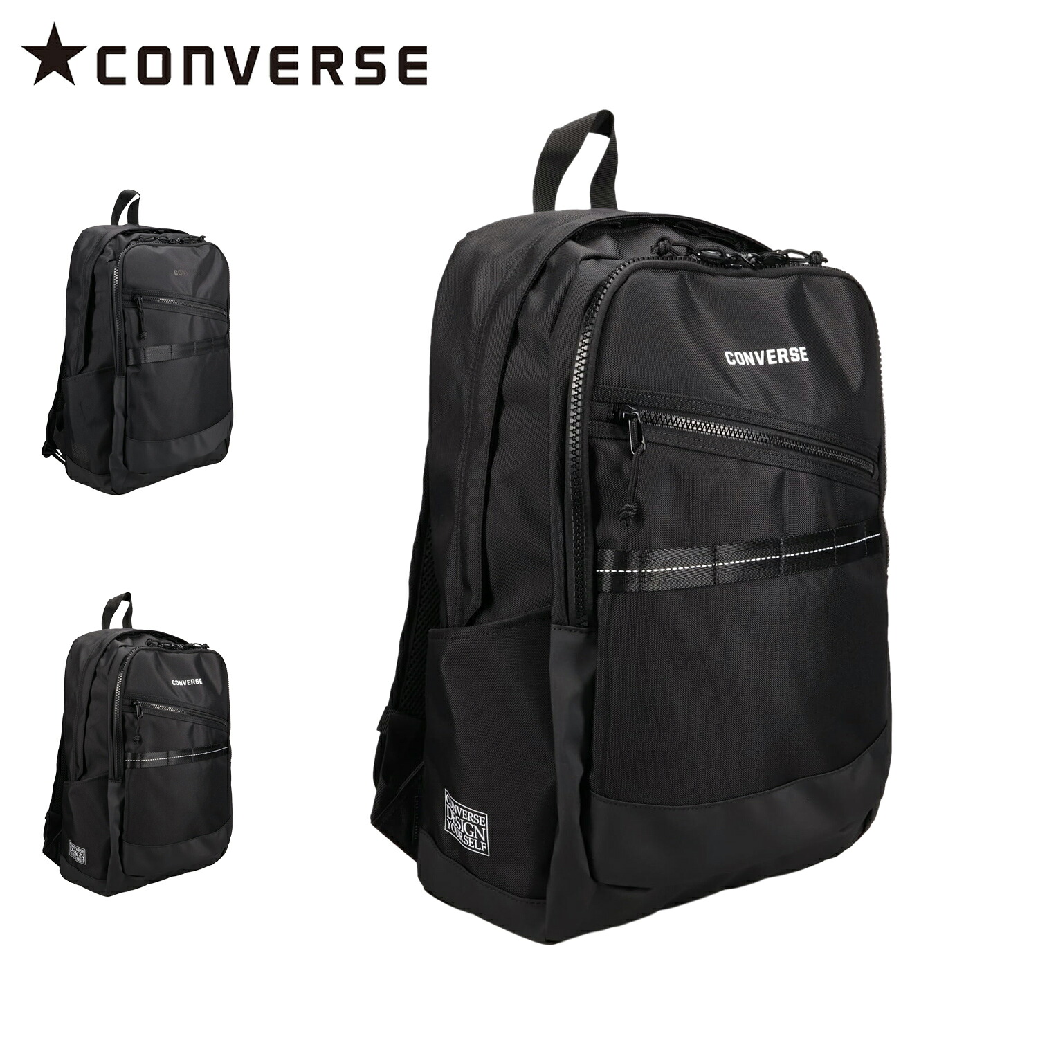 【最大1000円OFFクーポン発行中 8/3 10:59まで！】 コンバース CONVERSE リュック バッグ バックパック メンズ レディース 30L 大容量 軽量 仕切り 通学 撥水 BACKPACK ブラック 黒 20104-50｜スニークオンラインショップ 6,691円