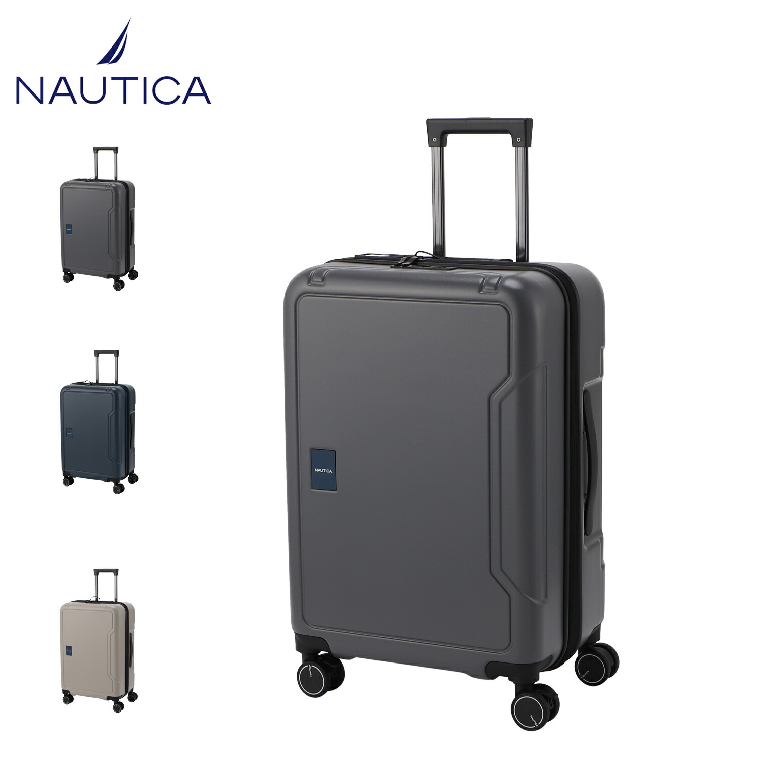 【最大1000円OFFクーポン発行中 4/12 23:59まで！】 ノーティカ NAUTICA スーツケース キャリーケース キャリーバッグ メンズ レディース 54L 65L 軽量 拡張 エキスパンダブル 中型 Mサイズ グレー ネイビー ベージュ 370-1051