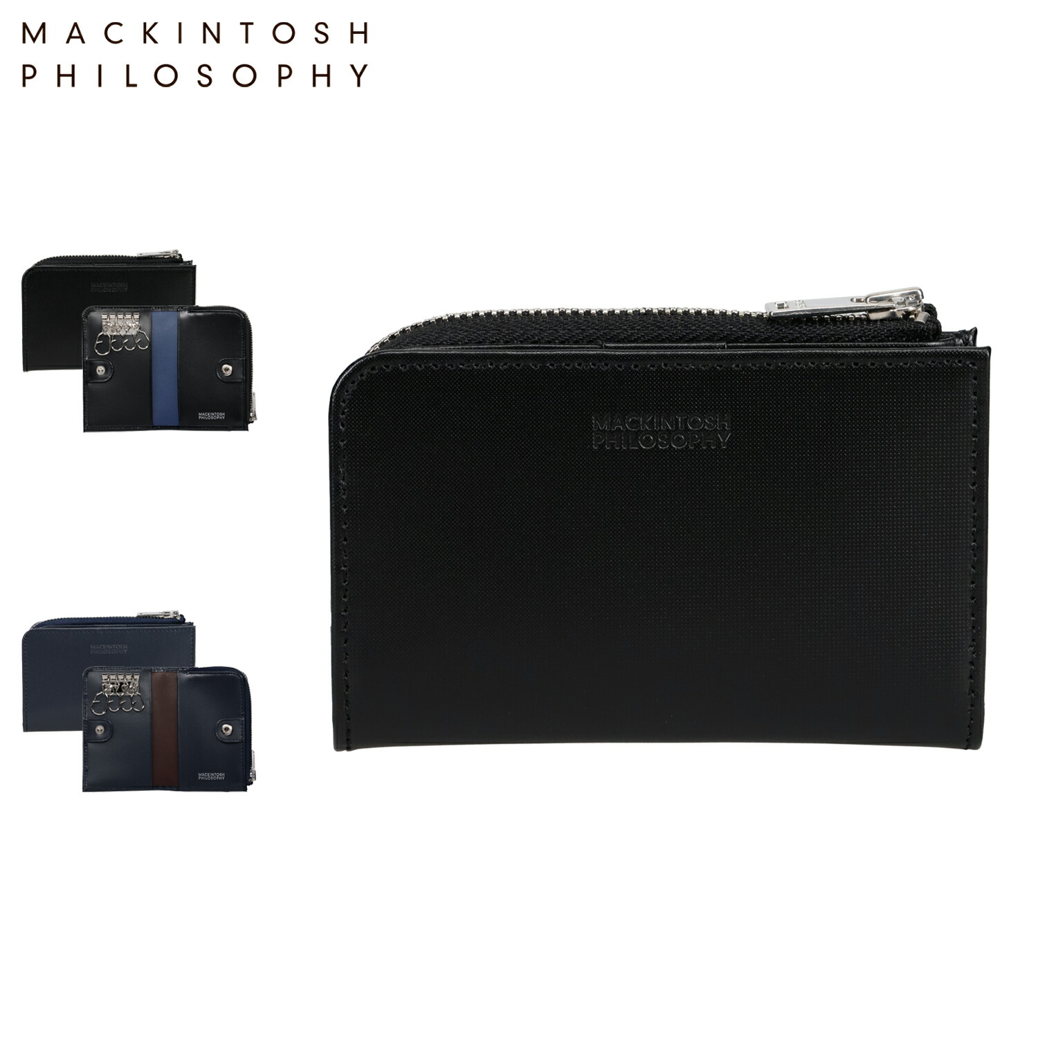 【最大1000円OFFクーポン発行中 4/12 23:59まで！】 マッキントッシュ フィロソフィー MACKINTOSH PHILOSOPHY キーケース キーホルダー LF 小銭入れ付き メンズ 本革 ブラック ネイビー 黒 MAPW-00641