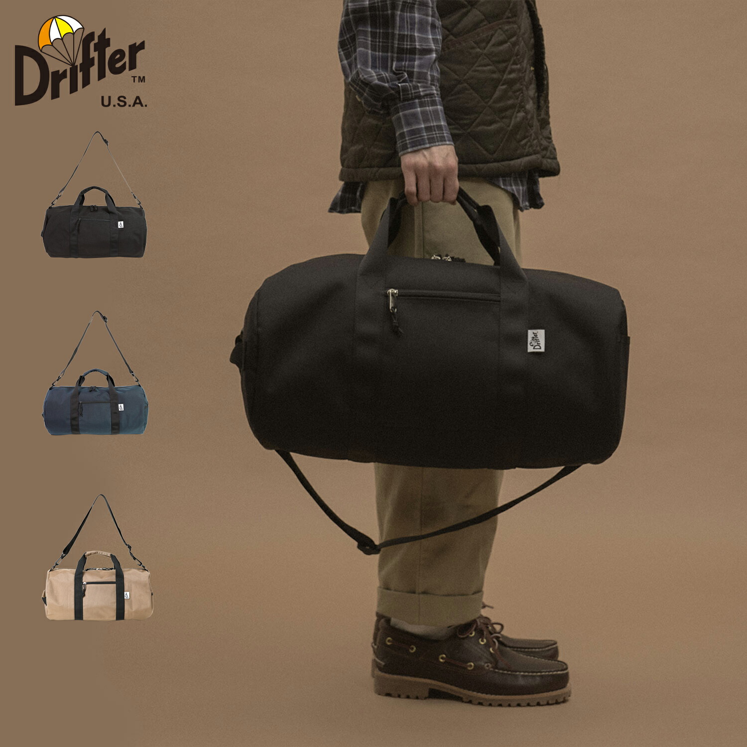 【最大1000円OFFクーポン発行中 4/17 11:59まで！】 Drifter ドリフター バッグ ボストンバッグ ダッフル ショルダー メンズ レディース Mサイズ 旅行 斜めがけ 大人 軽量 GYM DUFFEL M ブラック ネイビー ベージュ 黒 DFV0870 母の日