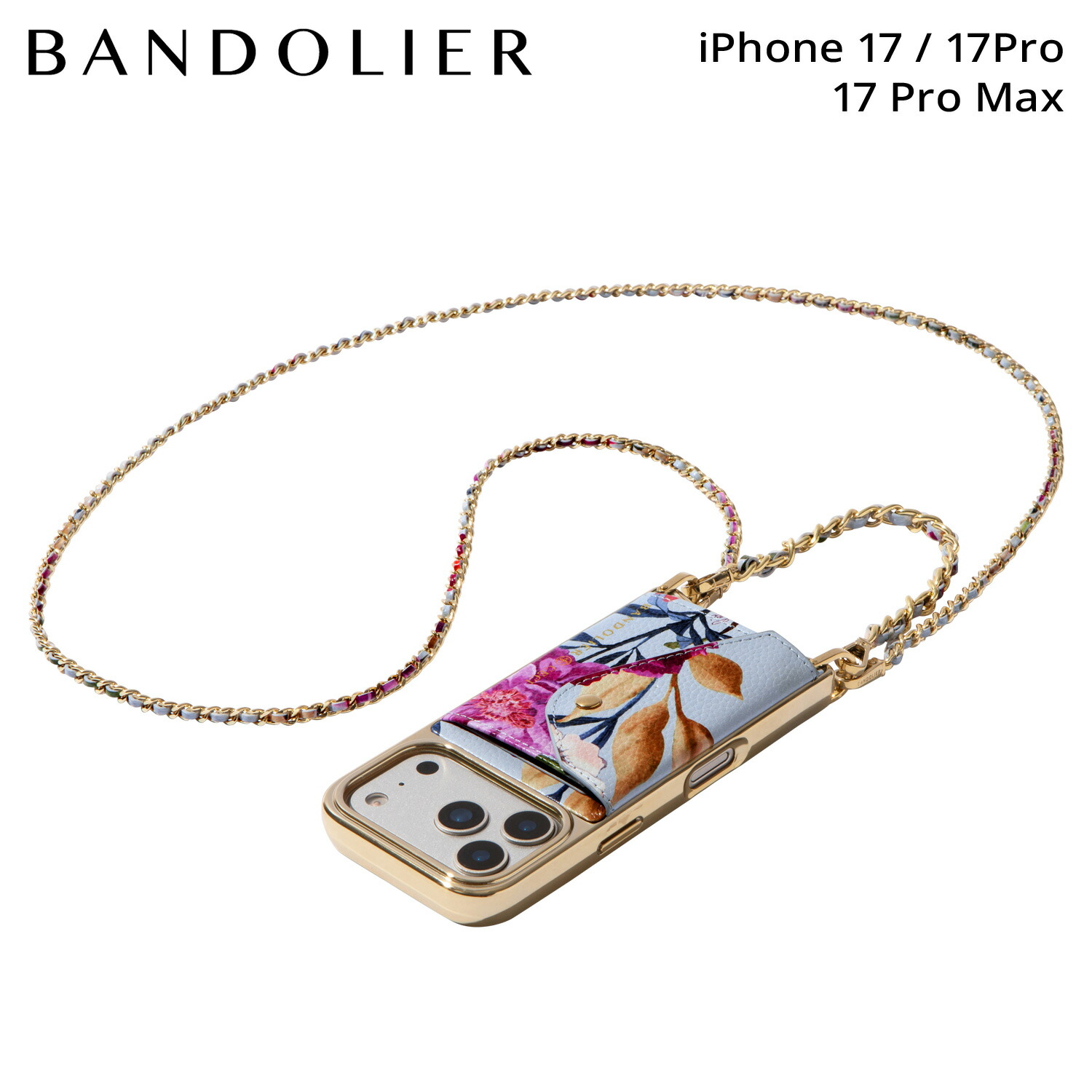 【最大1000円OFFクーポン発行中 7/27 10:59まで!】 BANDOLIER バンドリヤー スマホショルダー iPhone17 17Pro 17Pro Max スマホケース アイフォン リリー マグネット ブルー フローラル メンズ レディース LILY CHROME BLUE FLORAL ブルー 12LIL1602|スニークオンラインショップ