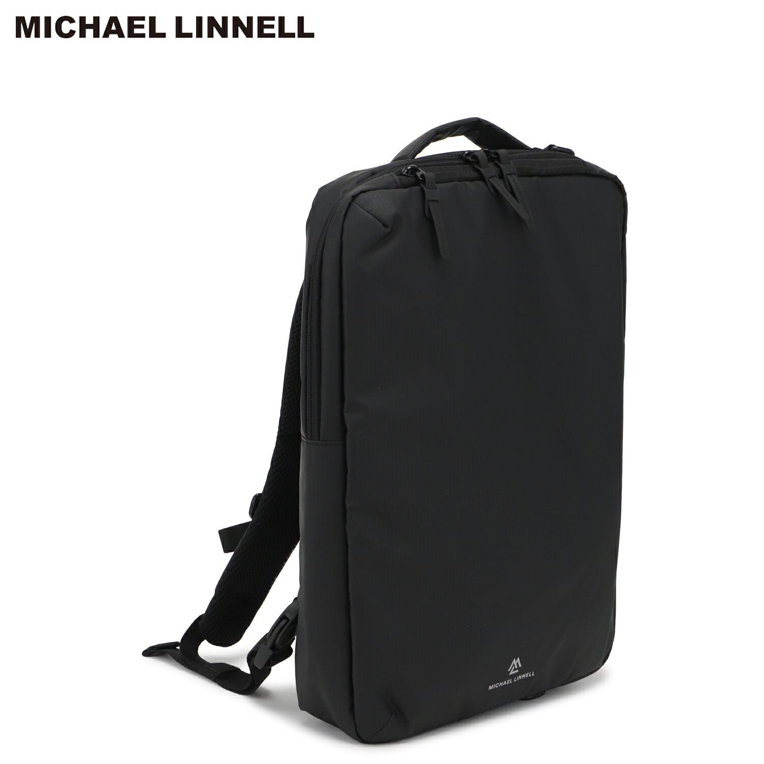 マイケルリンネル MICHAEL LINNELL リュック ショルダーバッグ ブリーフケース バッグ バックパック スリム 3WAYバッグ メンズ レディース 8L ナイロン 薄マチ 斜めがけ A4 撥水 SLIM 3-WAY BAG ブラック 黒 MLAC-43｜スニークオンラインショップ