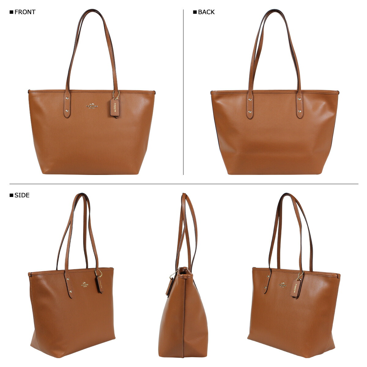 coach city zip tote brown