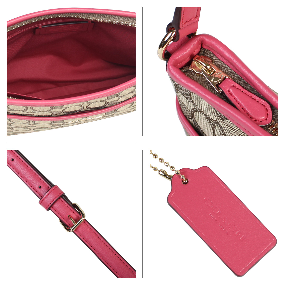 SneaK Online Shop: [SOLD OUT] coach COACH bag shoulder bag Lady&#39;s leather F58285 pink khaki X ...