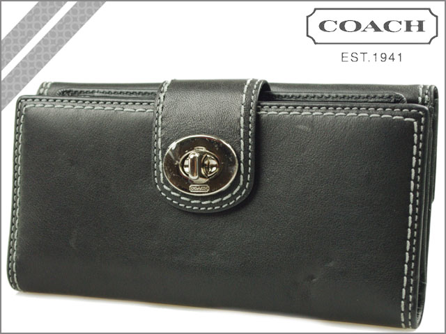 black coach checkbook wallet