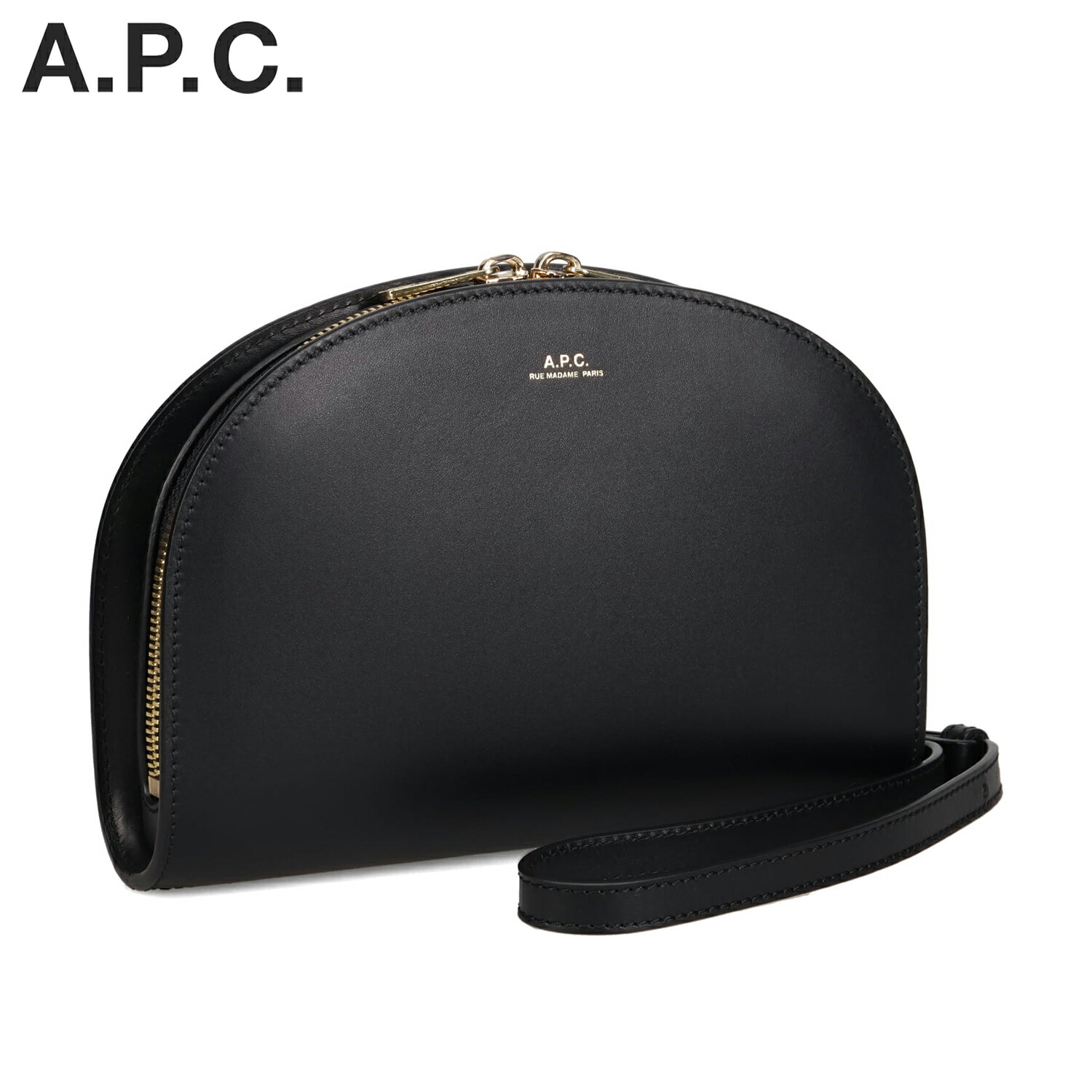 【最大1000円OFFクーポン発行中 4/12 23:59まで！】 【訳あり】 A.P.C. アーペーセー デミルーン バッグ ショルダーバッグ レディース 斜めがけ 軽量 DEMI-LUNE LEATHER CLUTCH ブラック PXAWVF61596 【返品不可】 母の日
