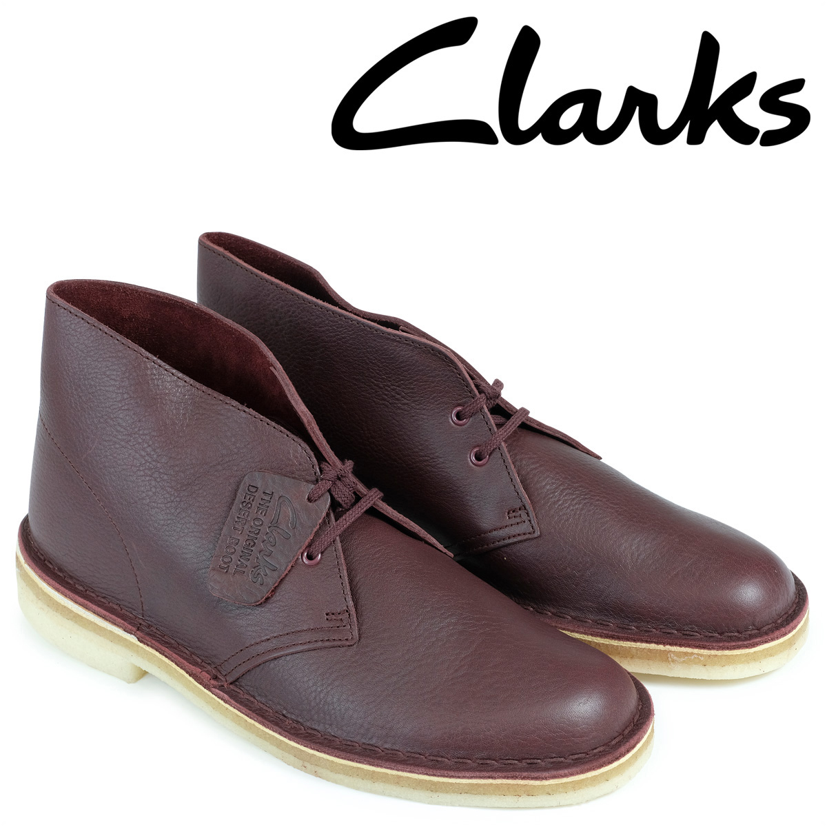burgundy clarks desert boots