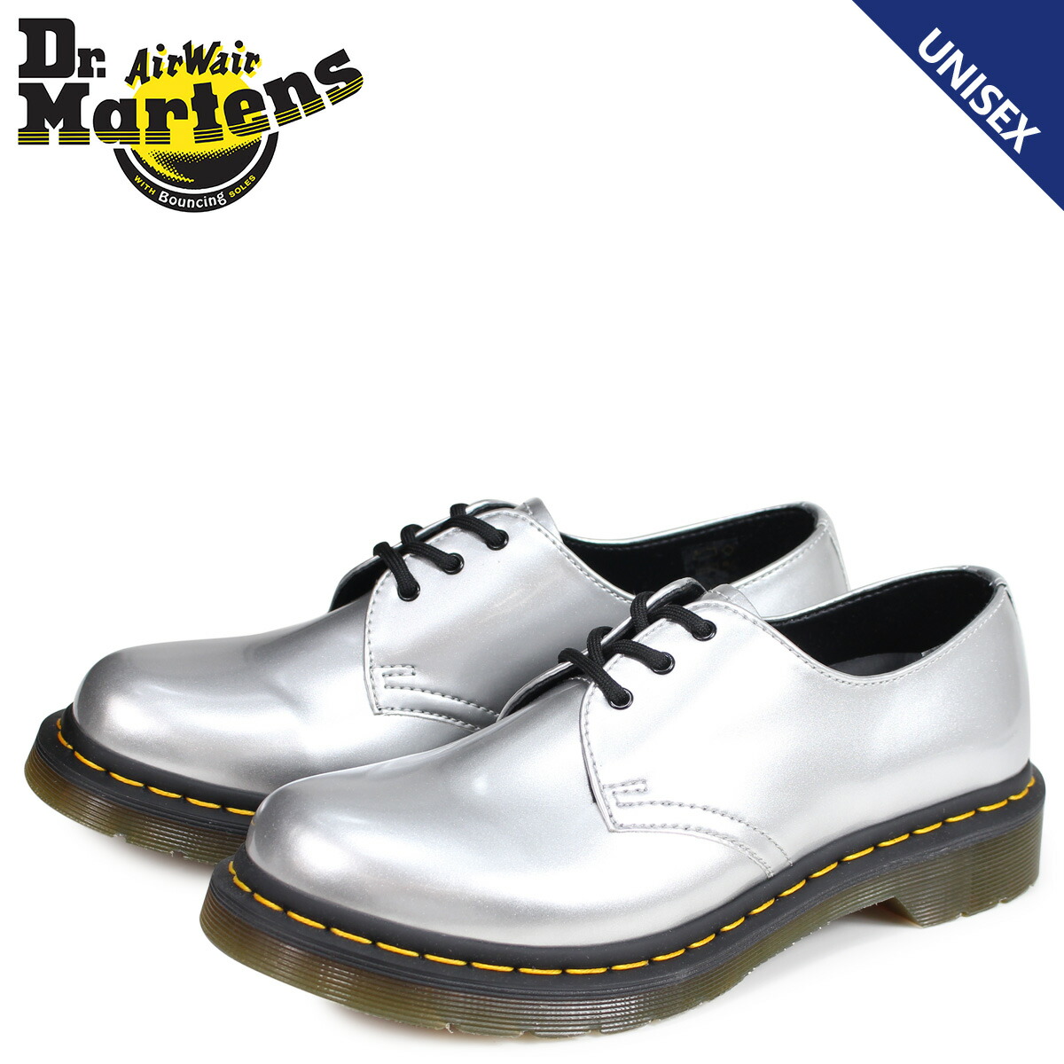 dr martens vegan silver