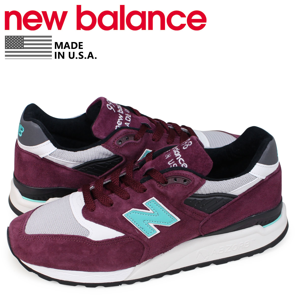 new balance 998 burgundy