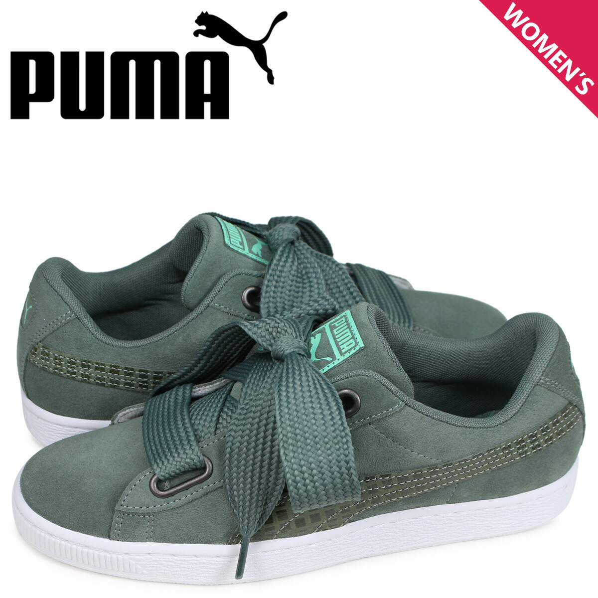 puma suede heart green