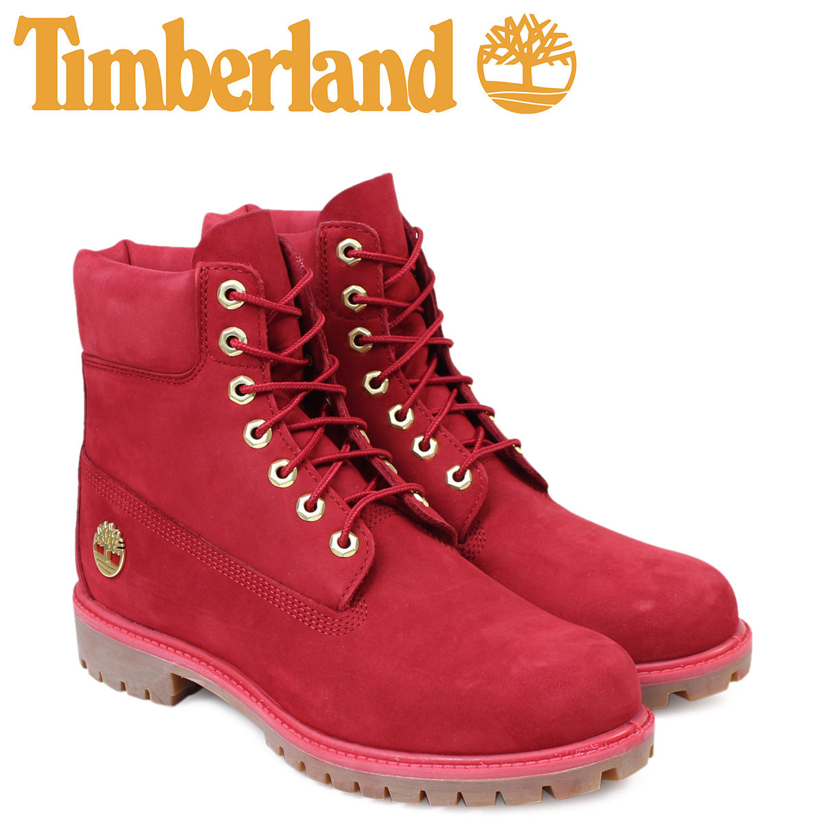 timberland 6 inch boots red