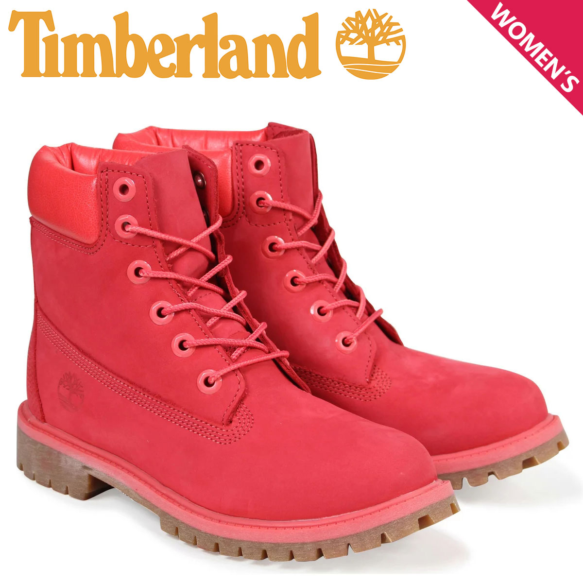 楽天市場 ティンバーランド Timberland レディース ブーツ 6インチ キッズ Junior 6inch Waterproof Boot A1rsr Mワイズ 防水 レッド スニークオンラインショップ