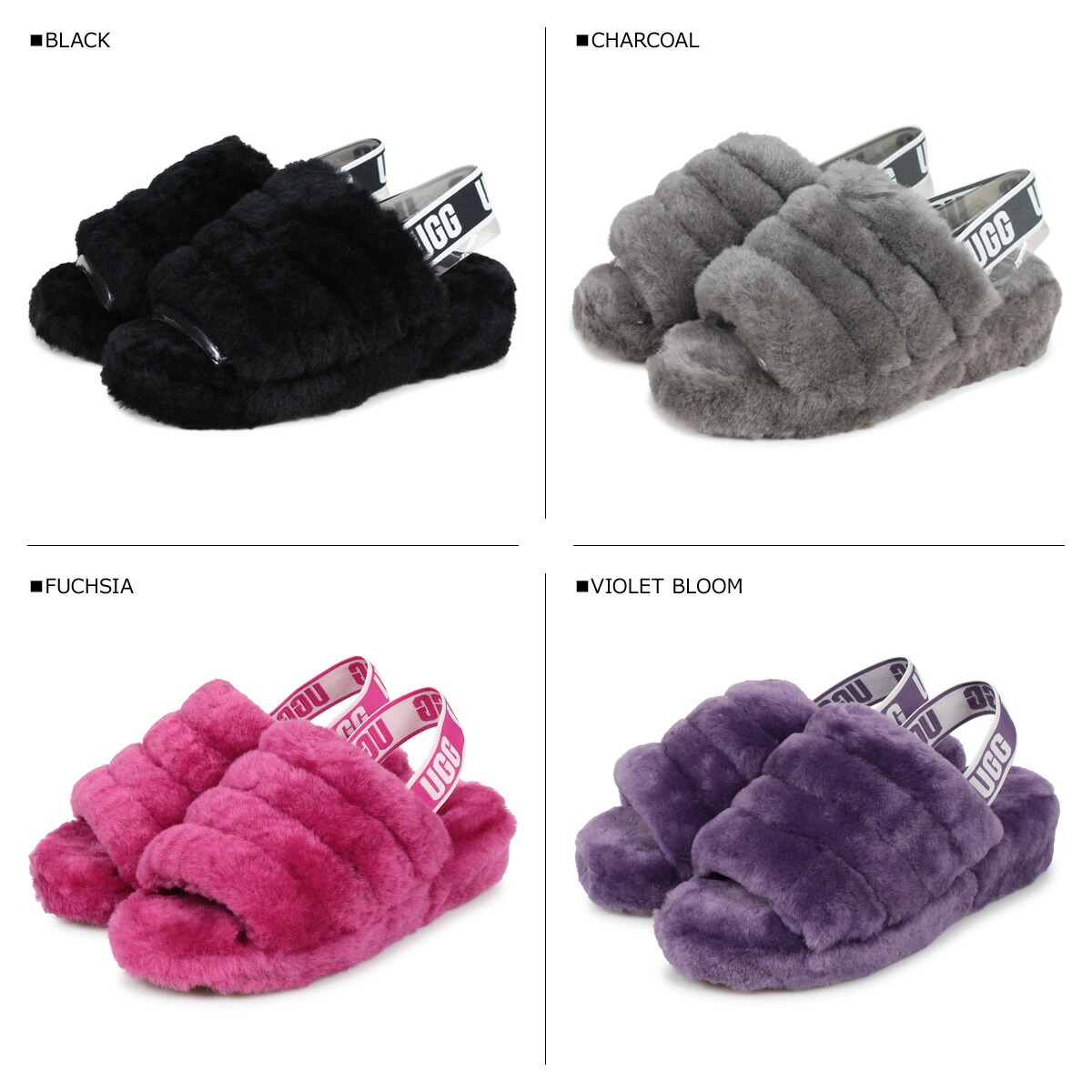 UGG アグ サンダル ムートン フラッフ イヤー スライド レディース