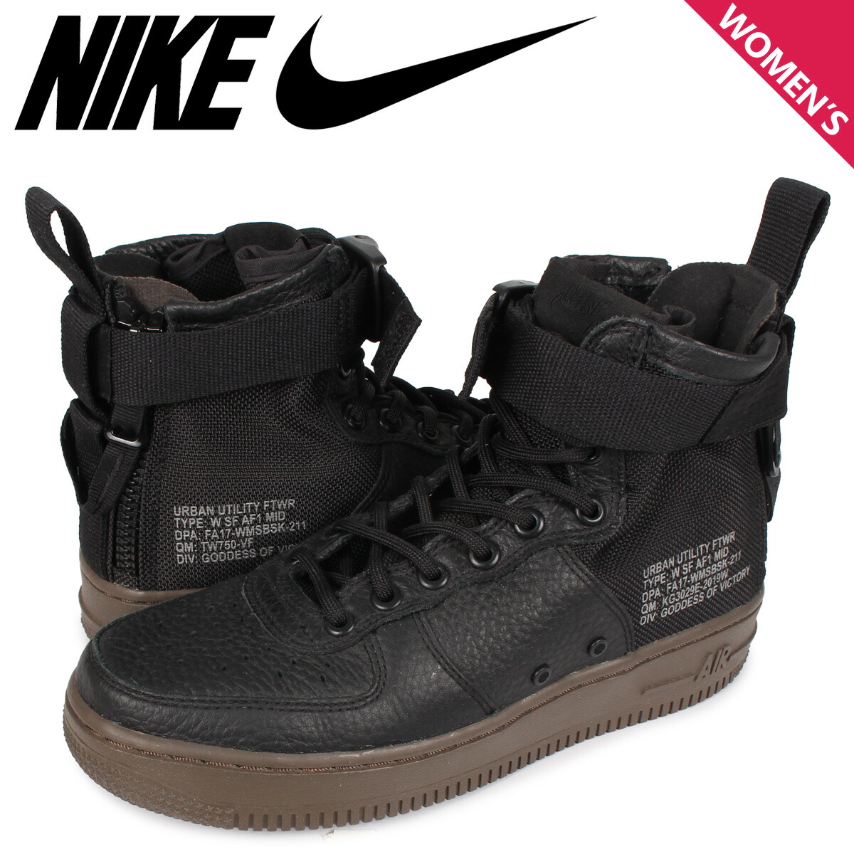 Sneak Online Shop Nike Wmns Special Field Air Force 1 Mid Nike Air Force 1 Special Field Sneakers Lady S Black Black 3966 003 3 9 Shinnyu Load Rakuten Global Market