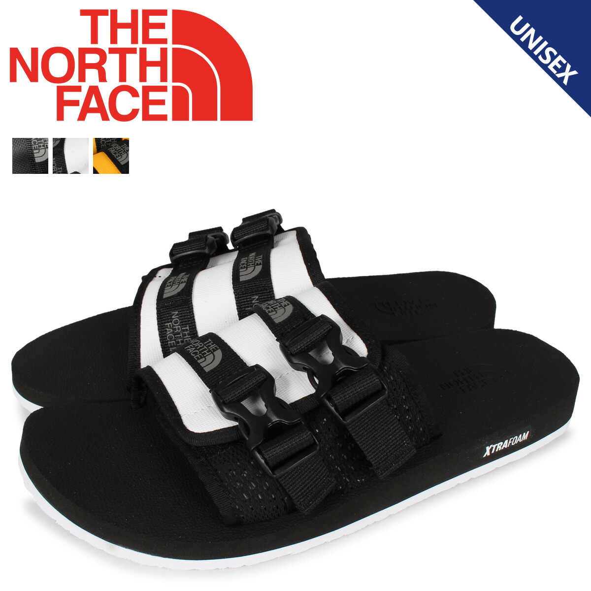 ノースフェイス The North Face ベース キャンプ ストラップ スライド サンダル スライドサンダル シャワーサンダル メンズ レディース Base Camp Strap Slide ブラック ホワイト イエロー 黒 白 Nf553 いいスタイル