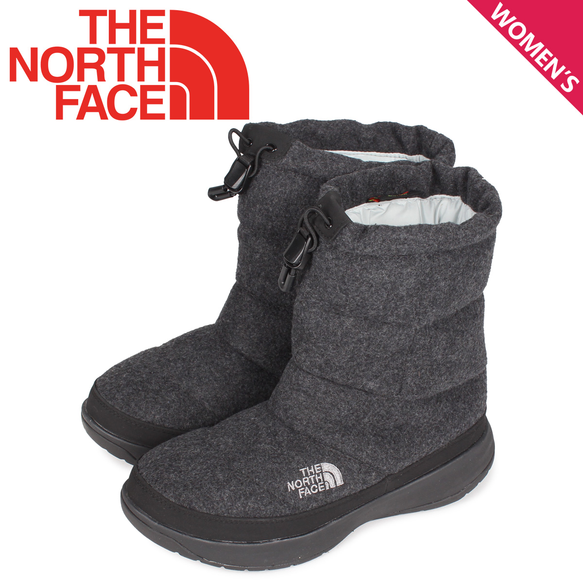 ノースフェイス The North North Face ヌプシ ブーティー Bootie ウール レディース靴 ブーツ スノーブーツ レディース Nuptse Bootie Wool 5 チャコール Nfw スニークオンラインショップ Rakuten Fashion The Sale 送料無料 22cm 24cm ノースフェイス The