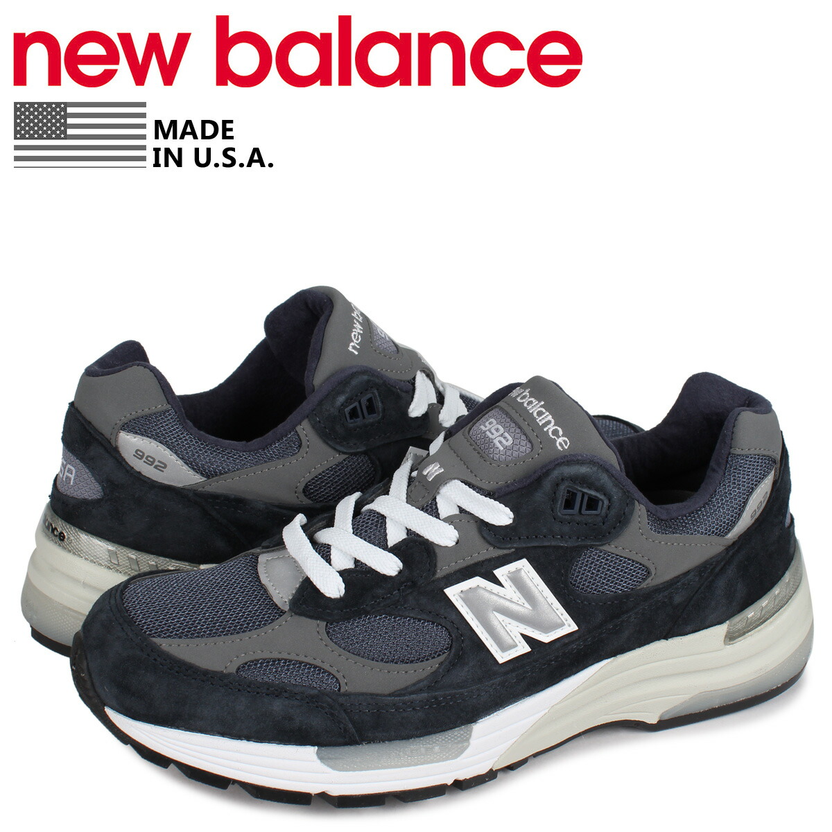 楽天市場 ニューバランス New Balance 992 スニーカー メンズ Dワイズ Made In Usa ネイビー M992gg スニークオンラインショップ