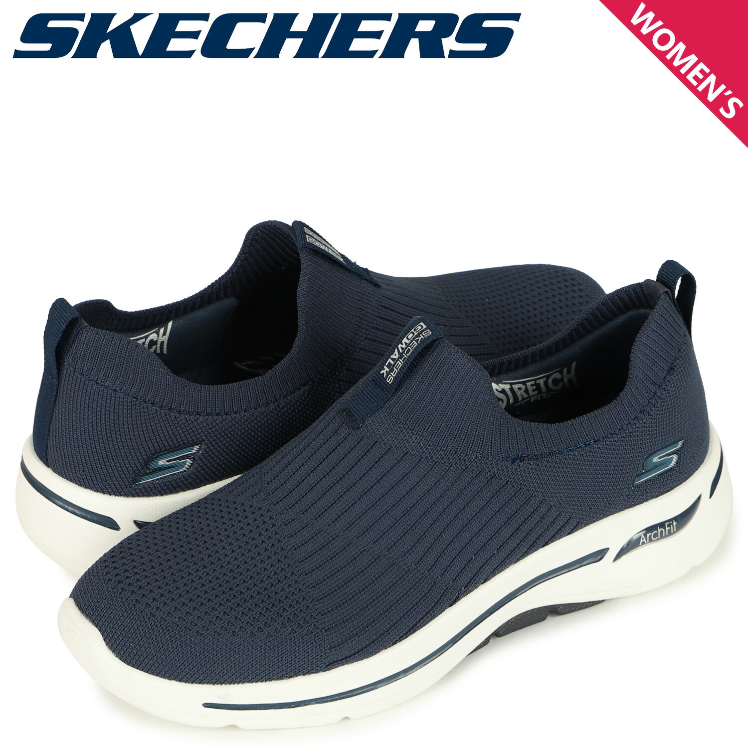 スケッチャーズ Skechers ゴーウォーク スニーカー スリッポン レディース Go Walk Arch Fit Iconic ネイビー ショップ