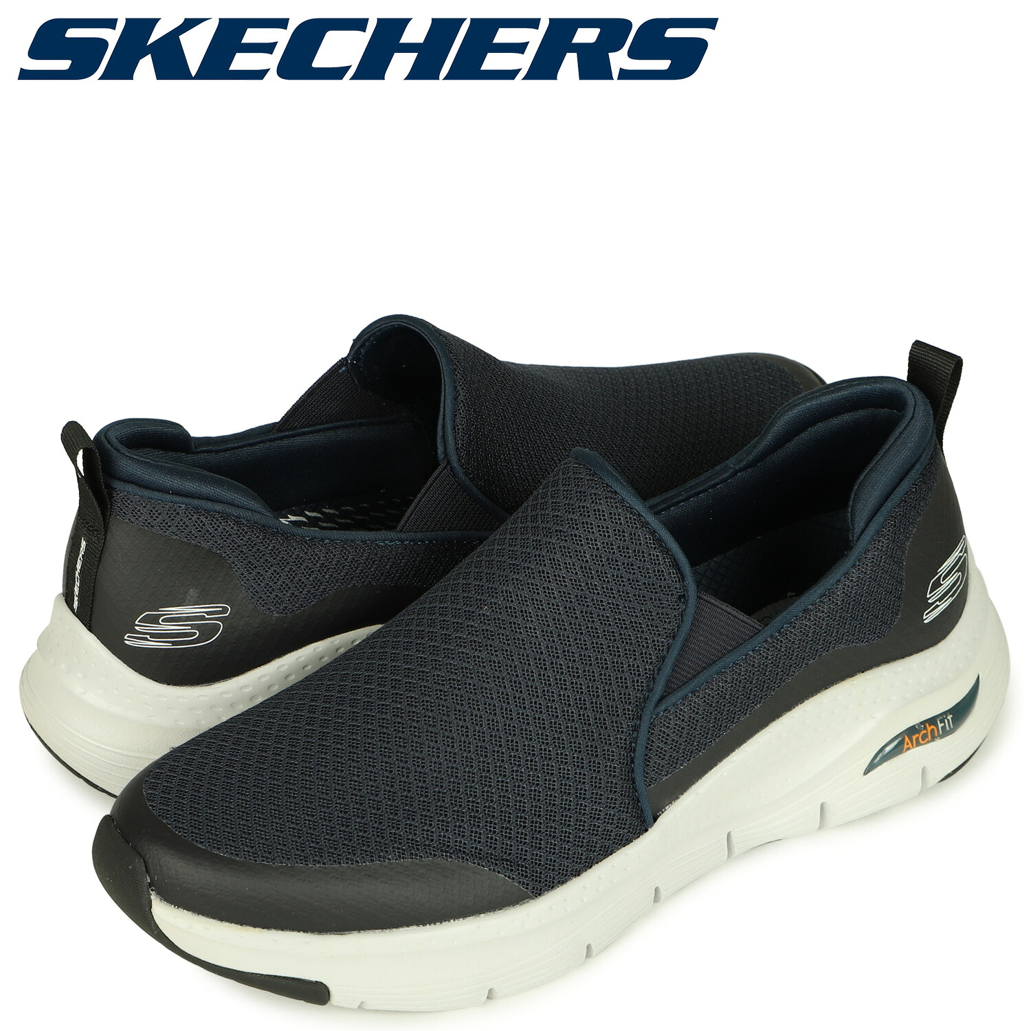 スケッチャーズ Skechers スニーカー スリッポン メンズ アーチフィット Arch Fit Banlin ネイビー 232043 予約 9月上旬 新入荷予定 Cdm Co Mz