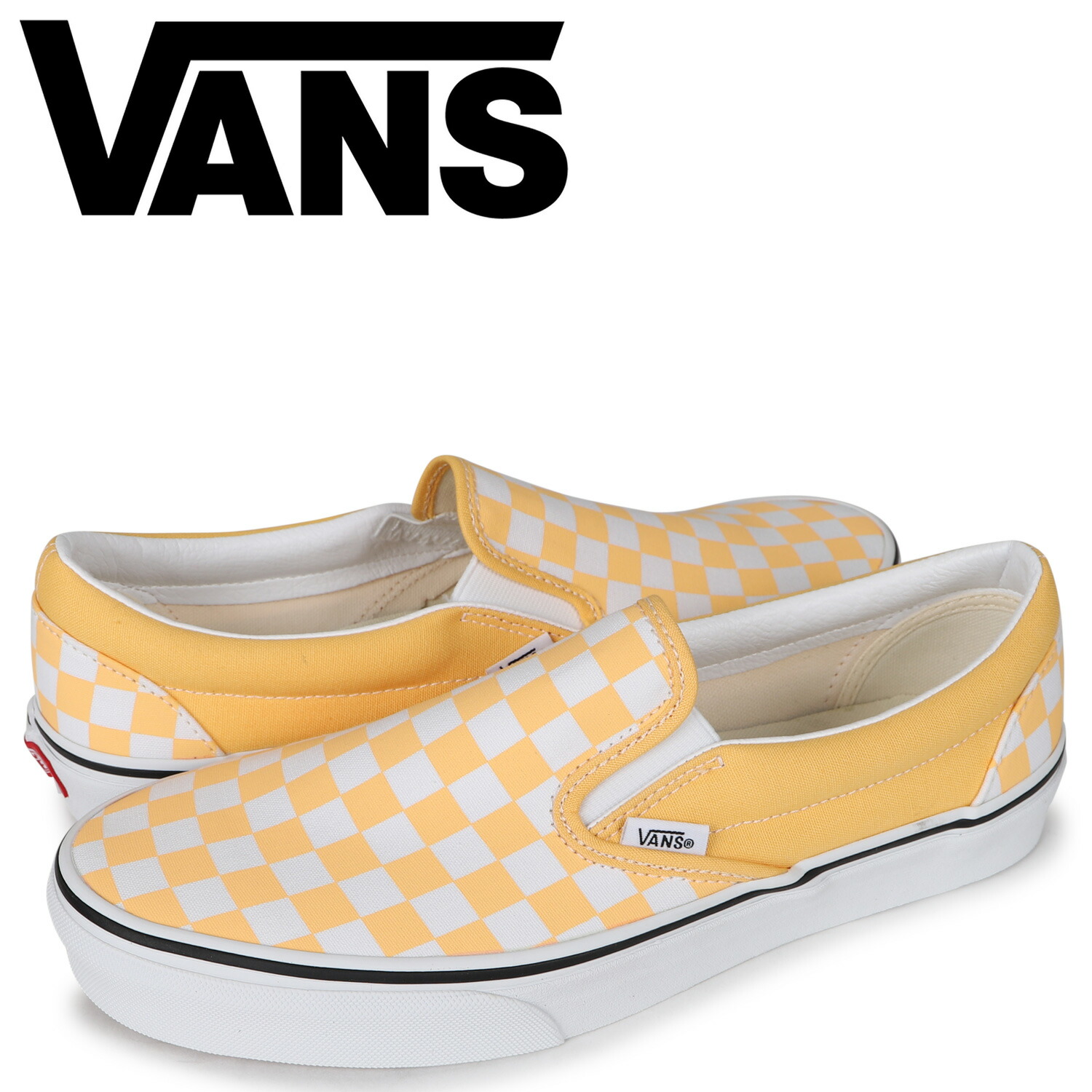 VANS ヴァンズ スニーカー スリッポン クラシック メンズ バンズ チェック CLASSIC SLIP-ON イエロー VN000XG8AZV  【SALE／60%OFF】