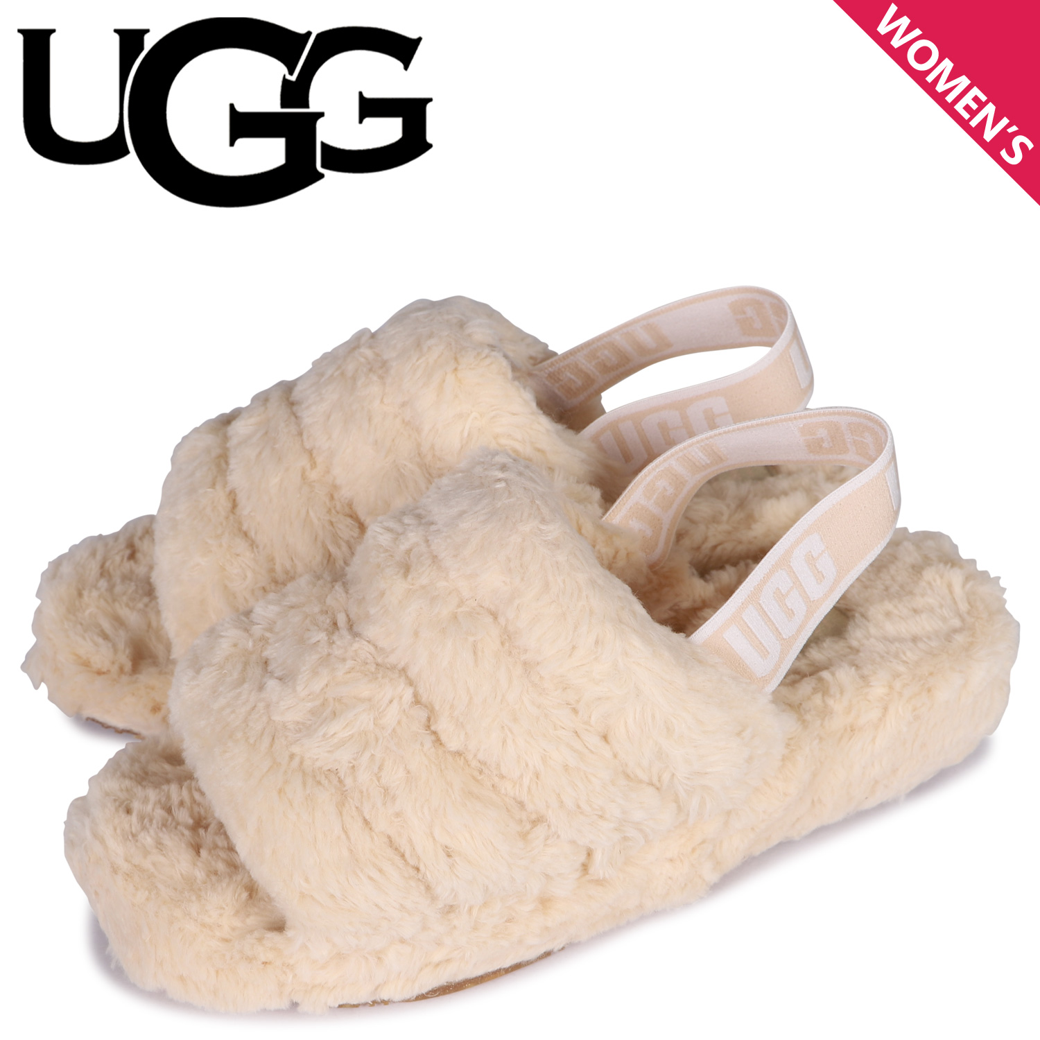 西九州新幹線 ugg ピンクファーサンダル FUZZITA CLEAR - 靴