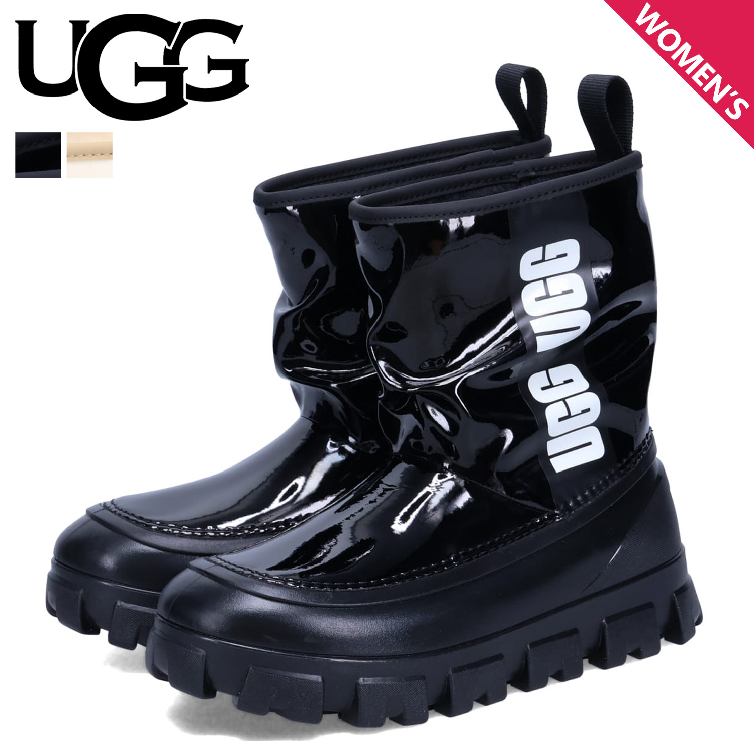 UGG 防水Classic Brellah Mini ブラック UGG CLASSIC BRELLAH MINI WATERPROOF BOOTIE IN BLACK – AKIRA