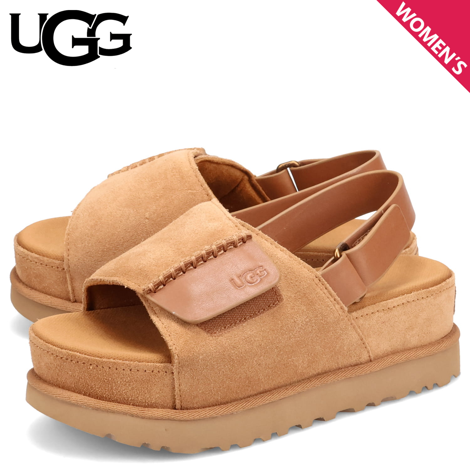 良品 UGG ウェッジ サンダル （25㌢） パイソン ベージュ レース