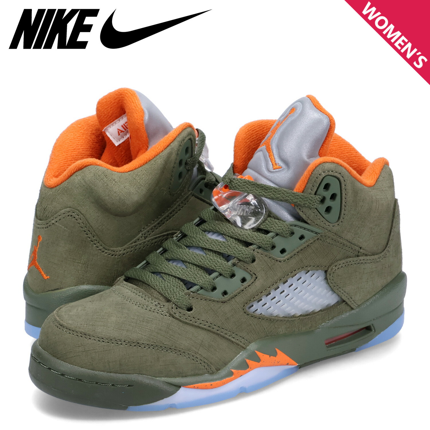 【最大1000円OFFクーポン発行中 4/12 23:59まで！】 NIKE AIR JORDAN 5 RETRO GS ナイキ エアジョーダン5 レトロ スニーカー レディース オリーブ 440888-308