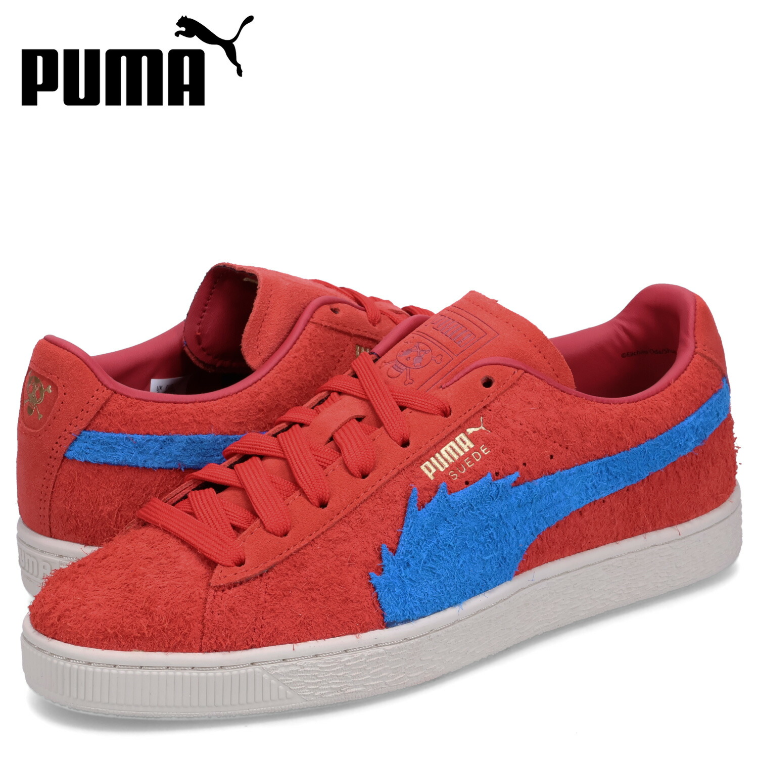 PUMA プーマ スウェード ワンピース バギー スニーカー メンズ 千両道化のバギー スエード コラボ SUEDE ONE PIECE BUGGY レッド 396520-01画像