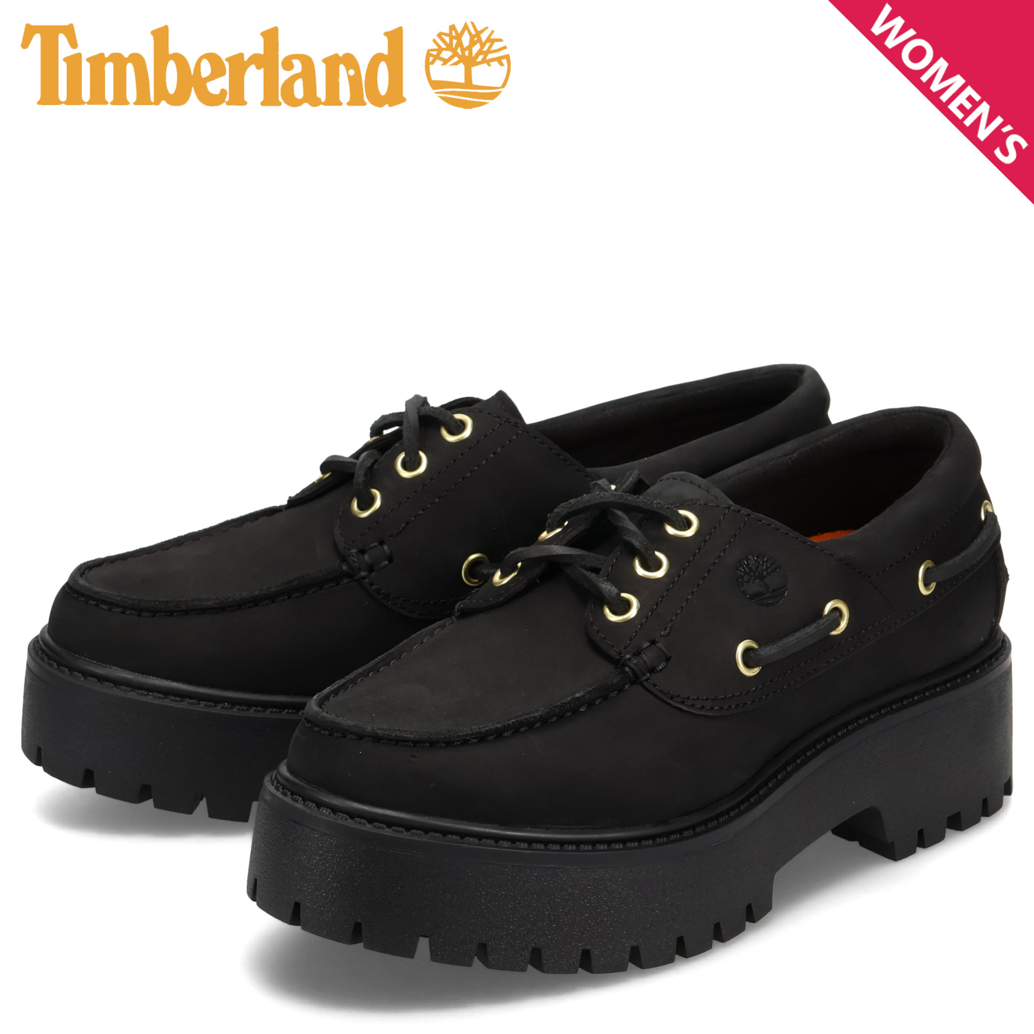 ティンバーランド　黒 レザー モカシン デッキシューズ Timberland TIMBERLAND ティンバーランド AUTHENTICS 3EYE