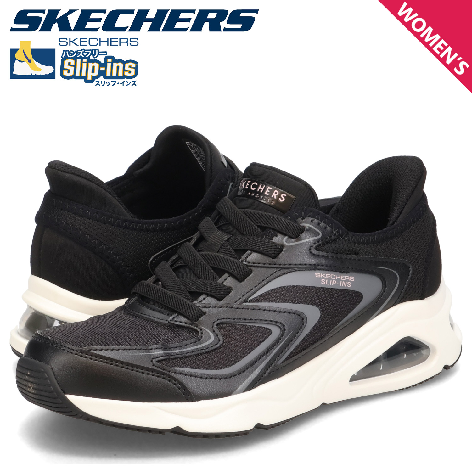 スケッチャーズ SKECHERS スリップインズ トレスエア ウノ イージーグライド スニーカー レディース SLIP-INS TRES AIR UNO EZ GLIDE ブラック 黒 177408 母の日