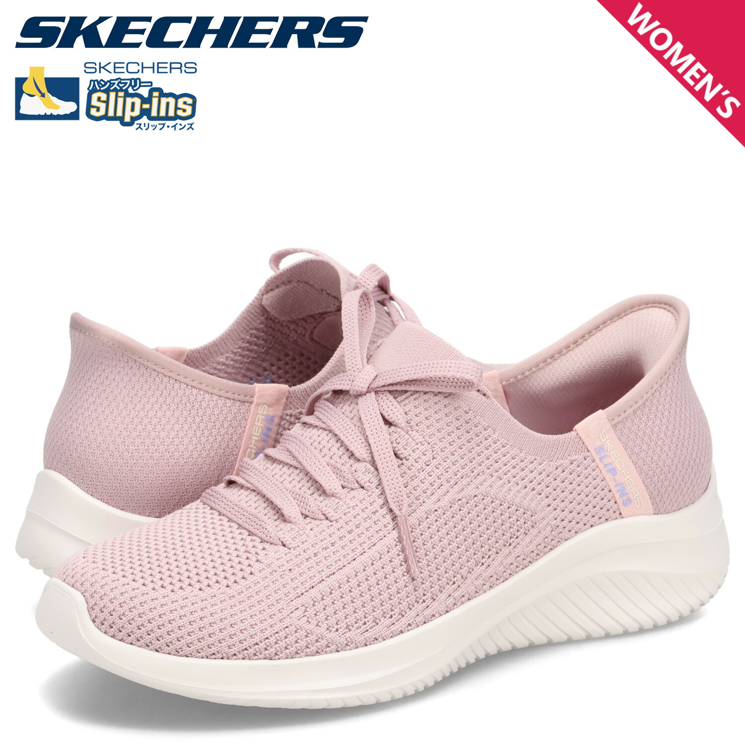 【最大1000円OFFクーポン発行中 7/27 10:59まで！】 スケッチャーズ SKECHERS スリップインズ ウルトラ フレックス 3.0 エレベイテッド モーション スニーカー レディース SLIP-INS ULTRA FLEX 3.0 ピンク 150457-LTMV｜スニークオンラインショップ