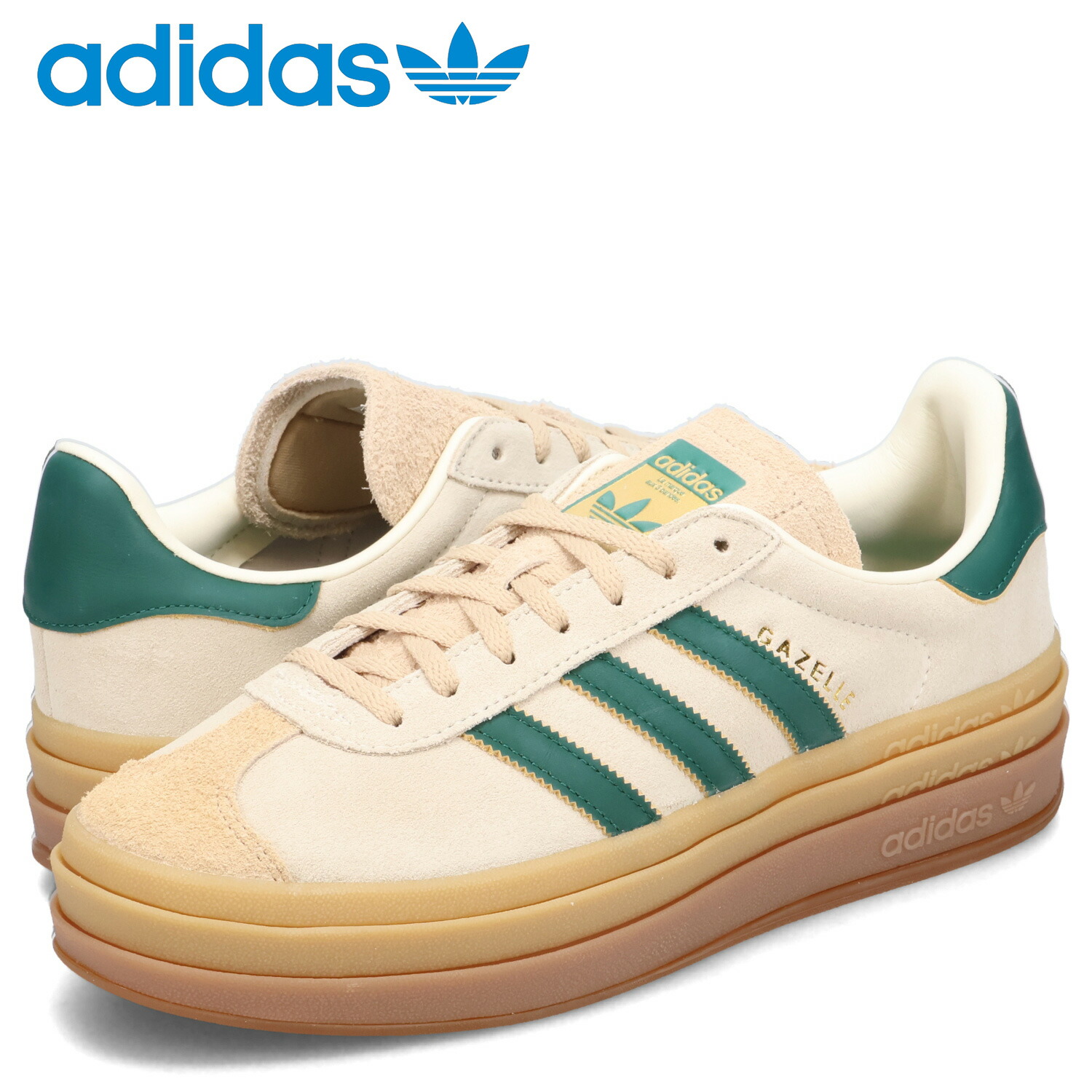 ★adidas Originals★ガゼル ボールド★ホワイト/グリーン★ adidas GAZELLE BOLD W CREAMWHITE/COLLEGEGREEN/MAGICBEIGE