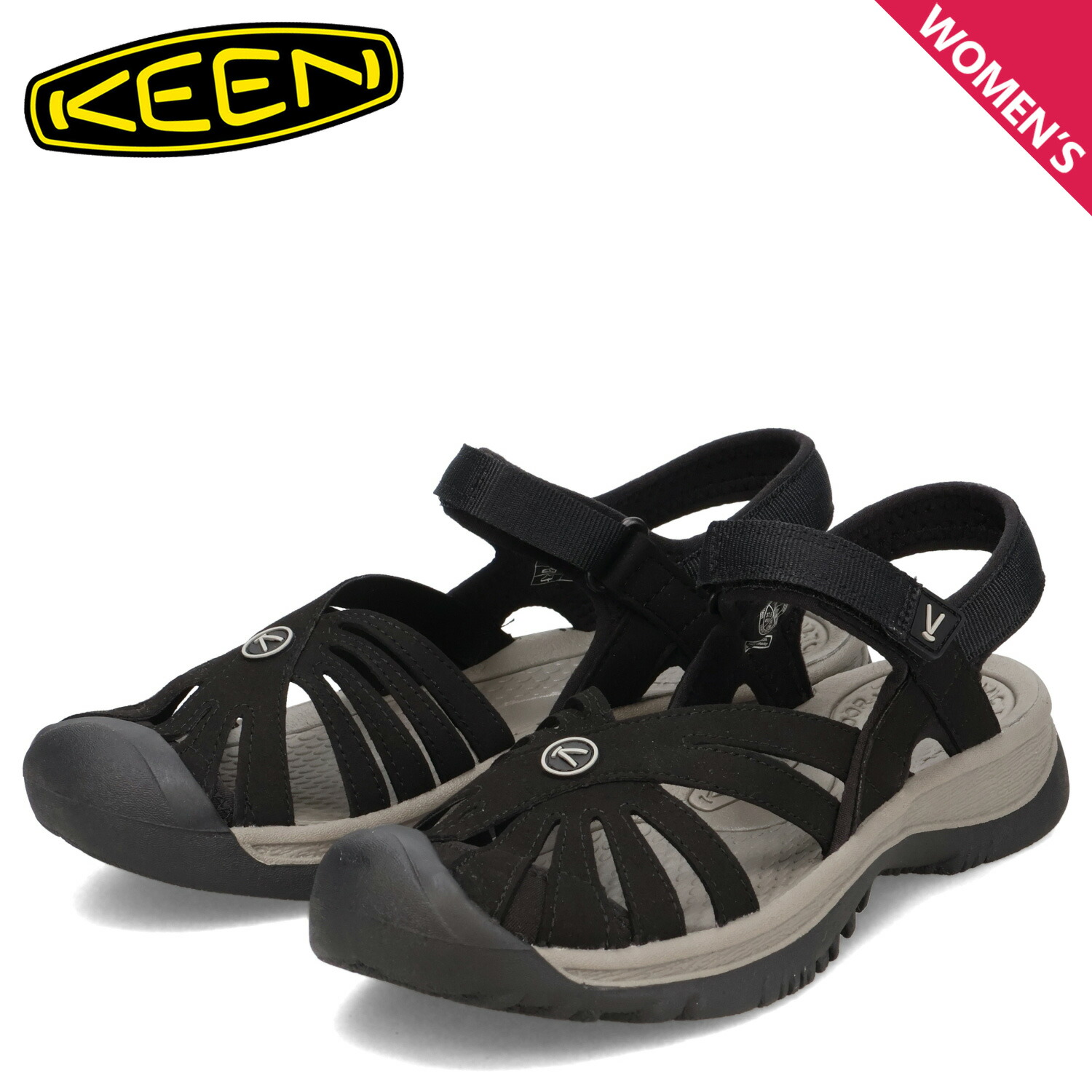 【最大1000円OFFクーポン発行中 4/12 23:59まで！】 KEEN キーン サンダル ストラップサンダル ローズ レディース ROSE SANDAL ブラック 黒 1008783