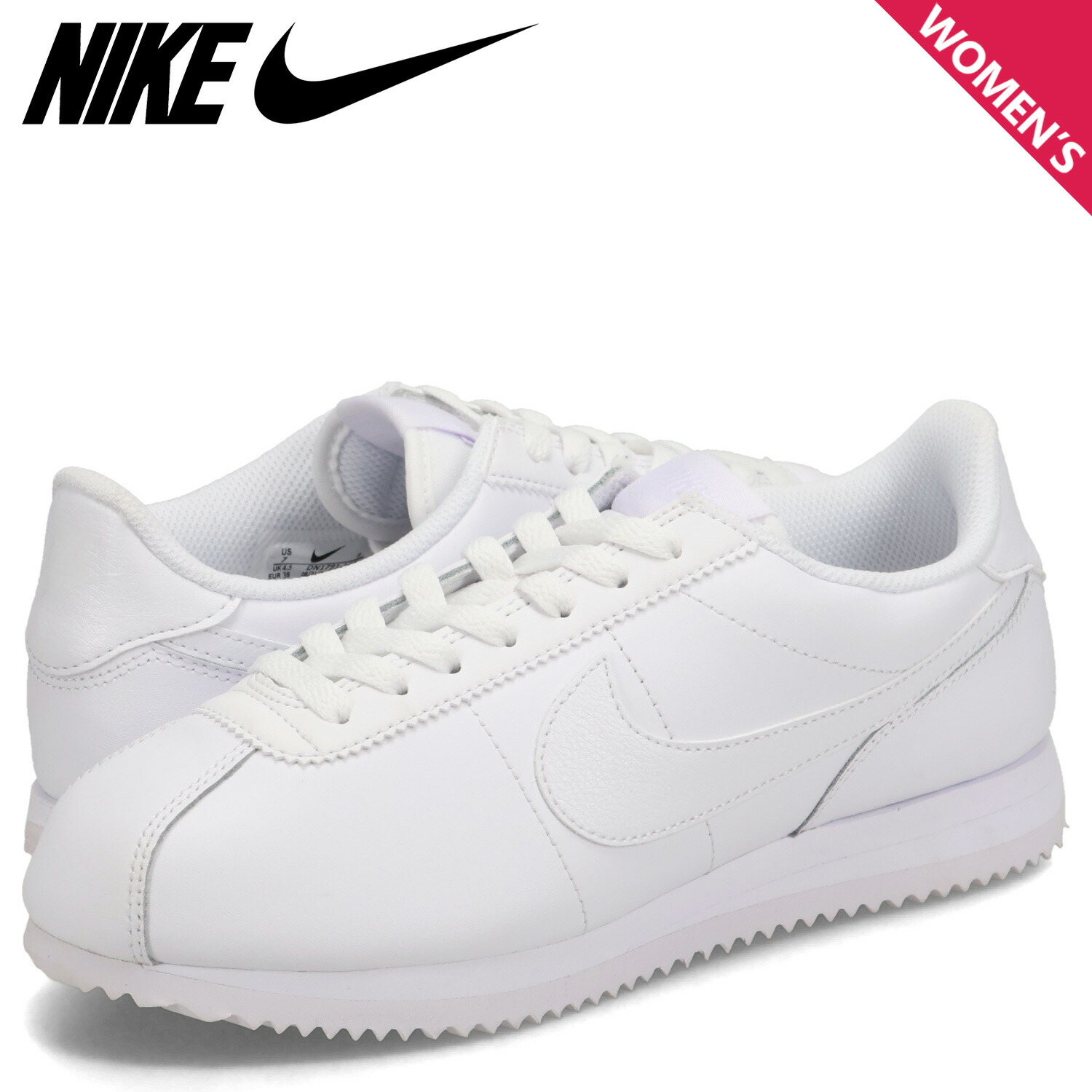 楽天市場】NIKE WMNS CLASSIC CORTEZ LEATHER white/white