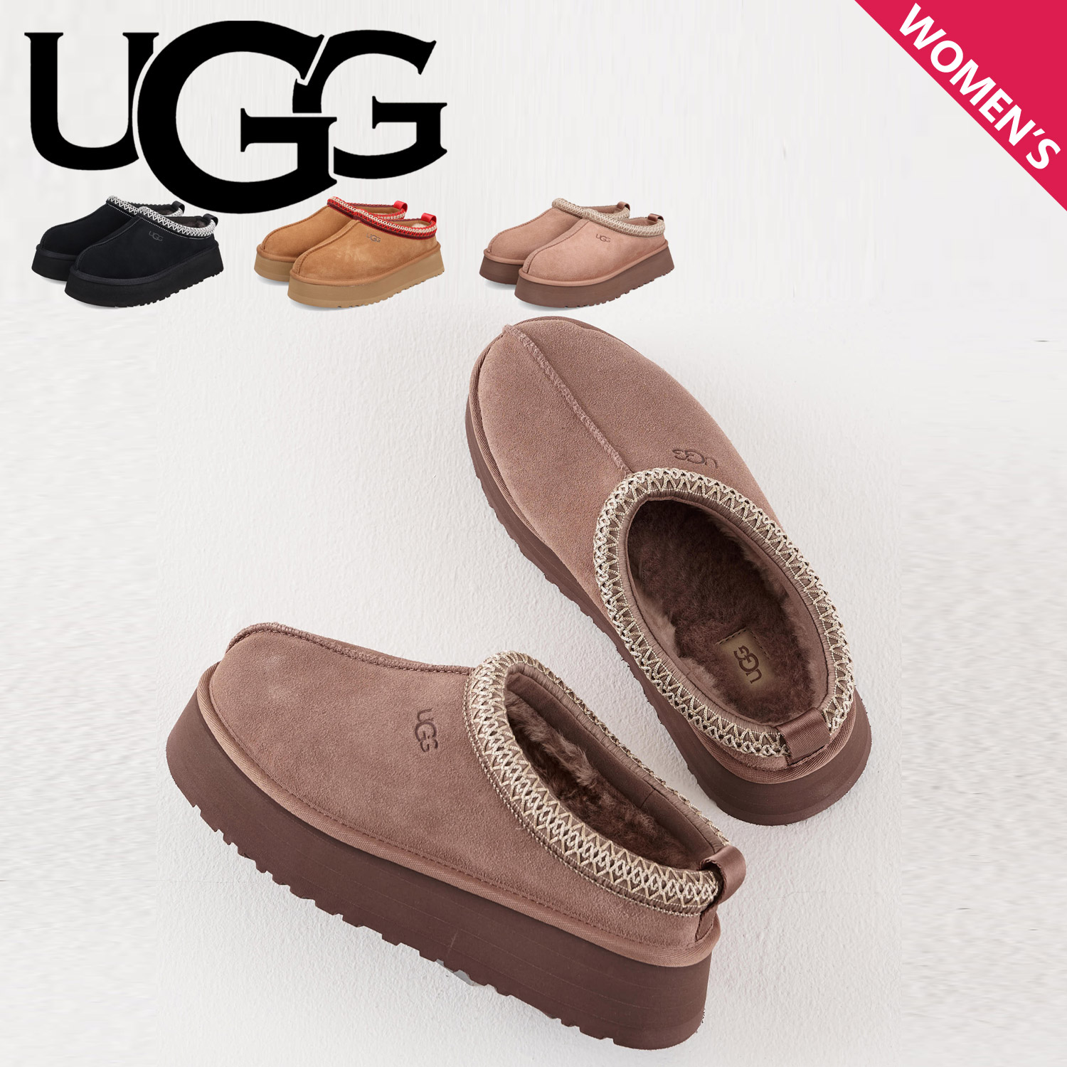 UGG ムートンブーツ タスマン レディース UGG アグ ムートンブーツ タスマン レディース 厚底 TAZZLITA ブラック